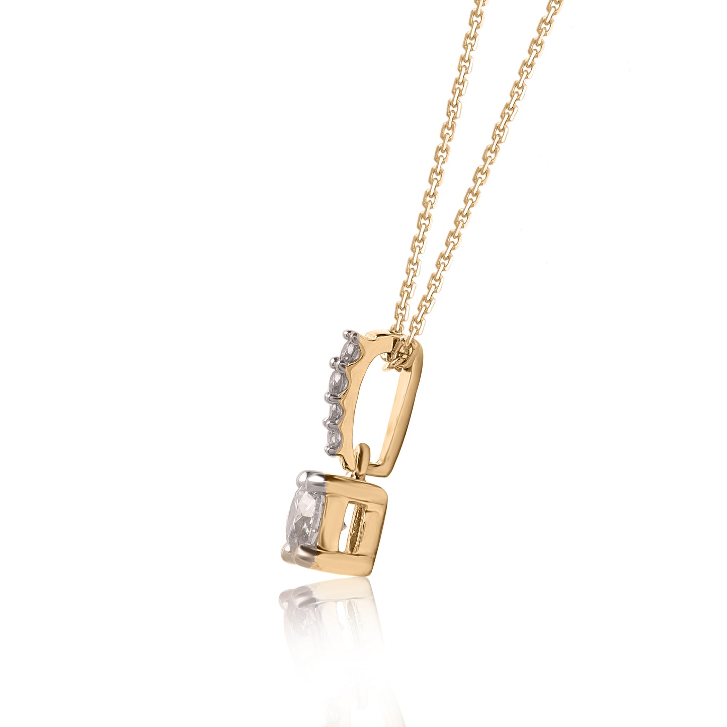 Solitaire Diamond Pendant Necklace in 10K Gold
