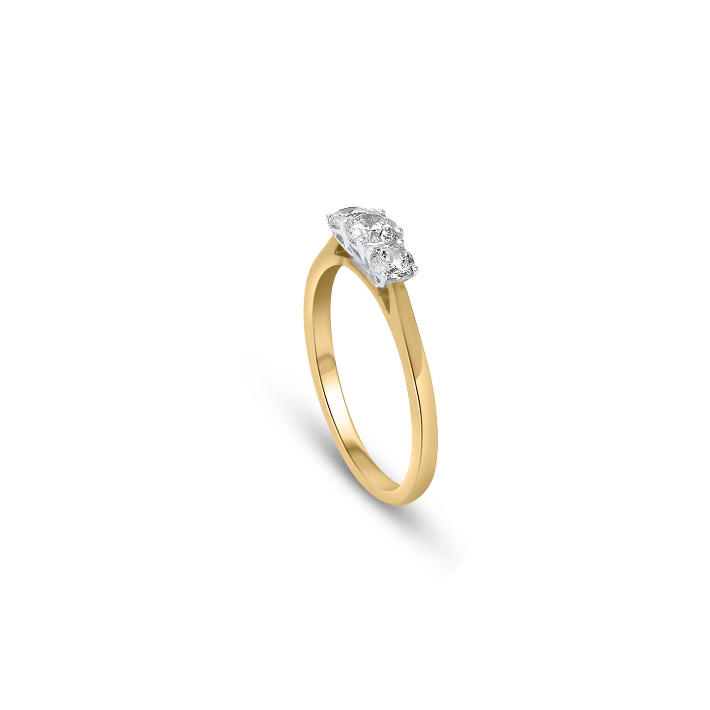 Three Stone Engagement Ring in 14K Gold