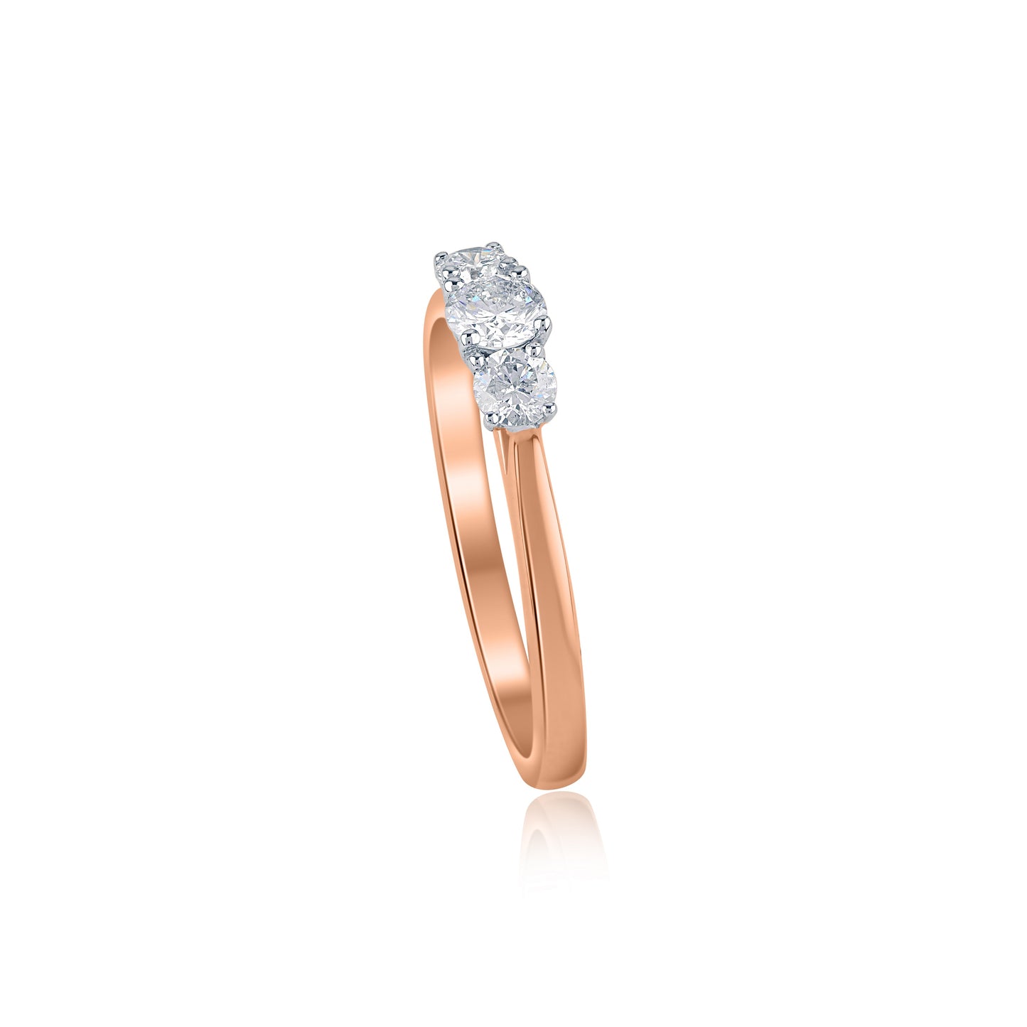 Three Stone Engagement Ring in 14K Gold