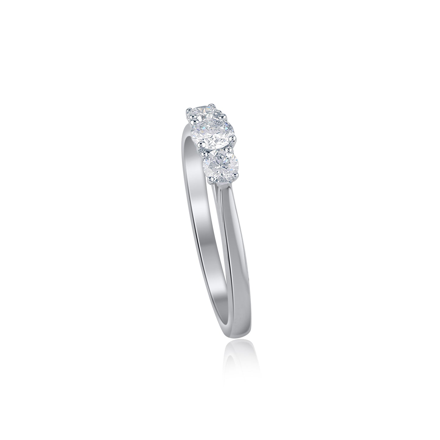 Three Stone Engagement Ring in 14K Gold