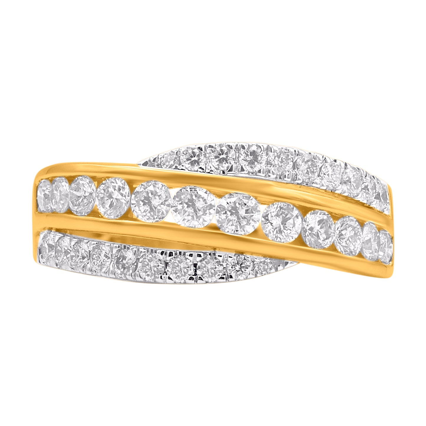1.0 Carat Natural Round Diamond 14 Karat Yellow Gold Wedding Band Ring