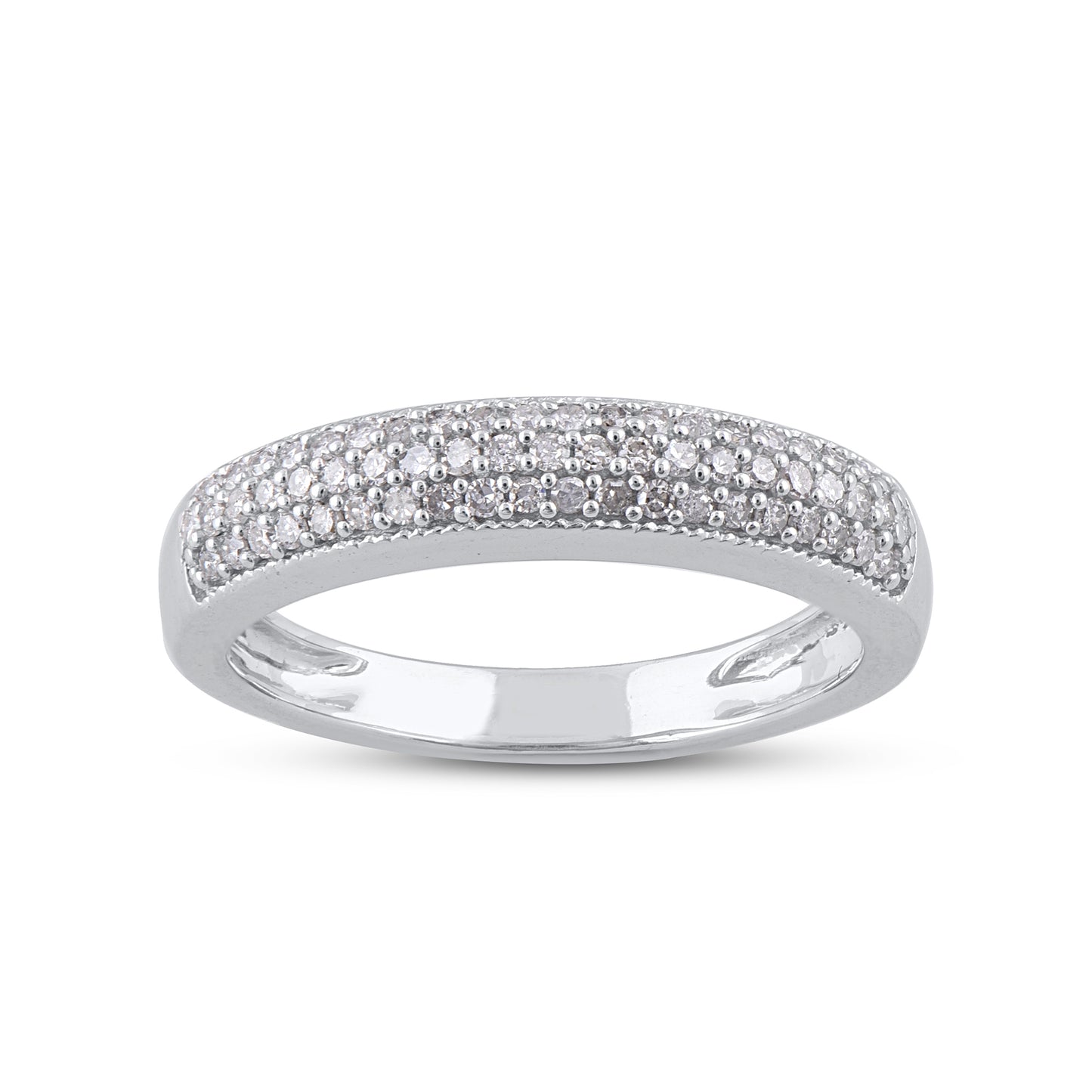 0.25 CT Multi-Row Half-Eternity Diamond Band Ring in 10KT Gold