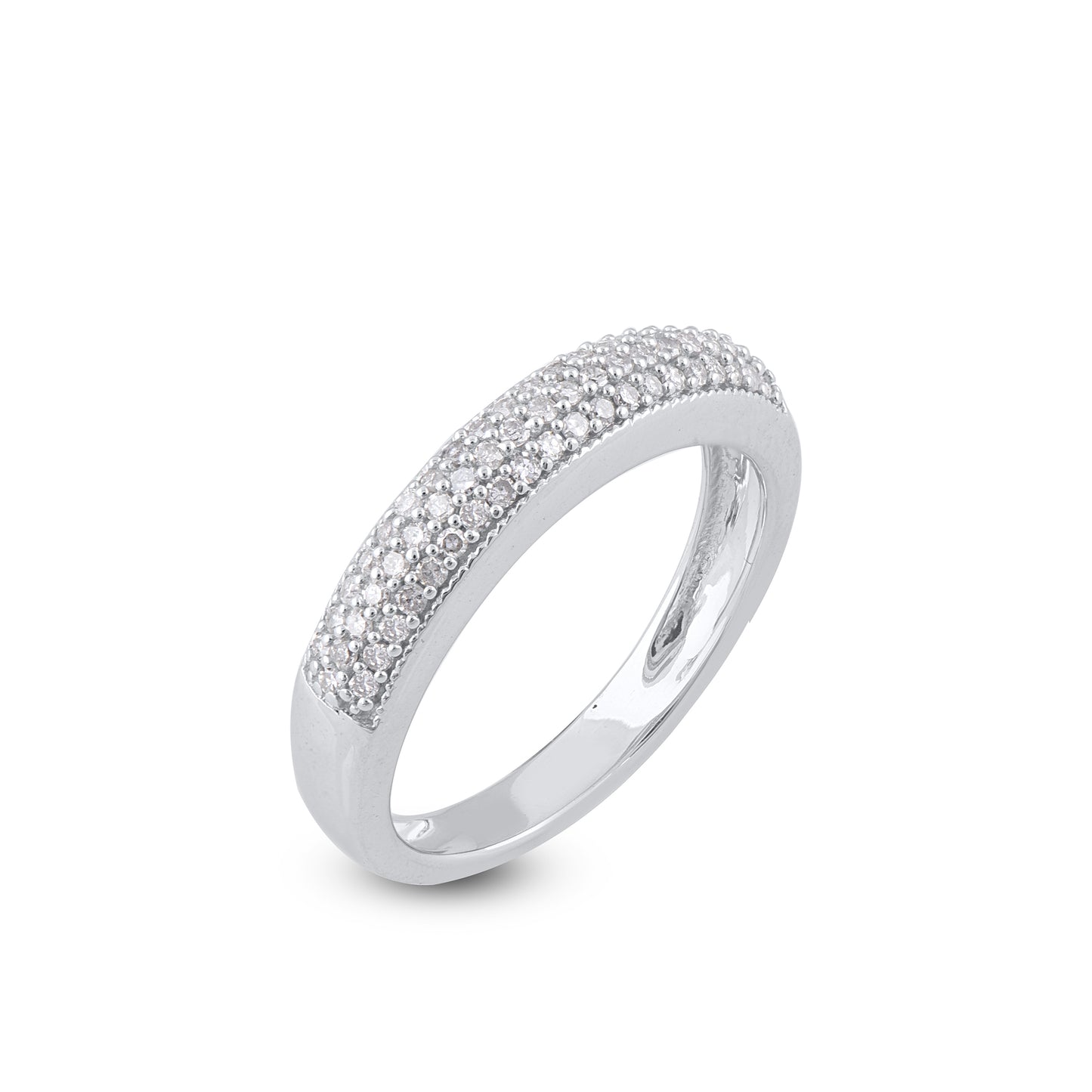 0.25 CT Multi-Row Half-Eternity Diamond Band Ring in 10KT Gold