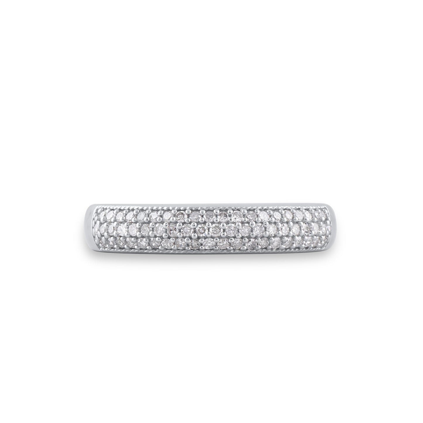 0.25 CT Multi-Row Half-Eternity Diamond Band Ring in 10KT Gold