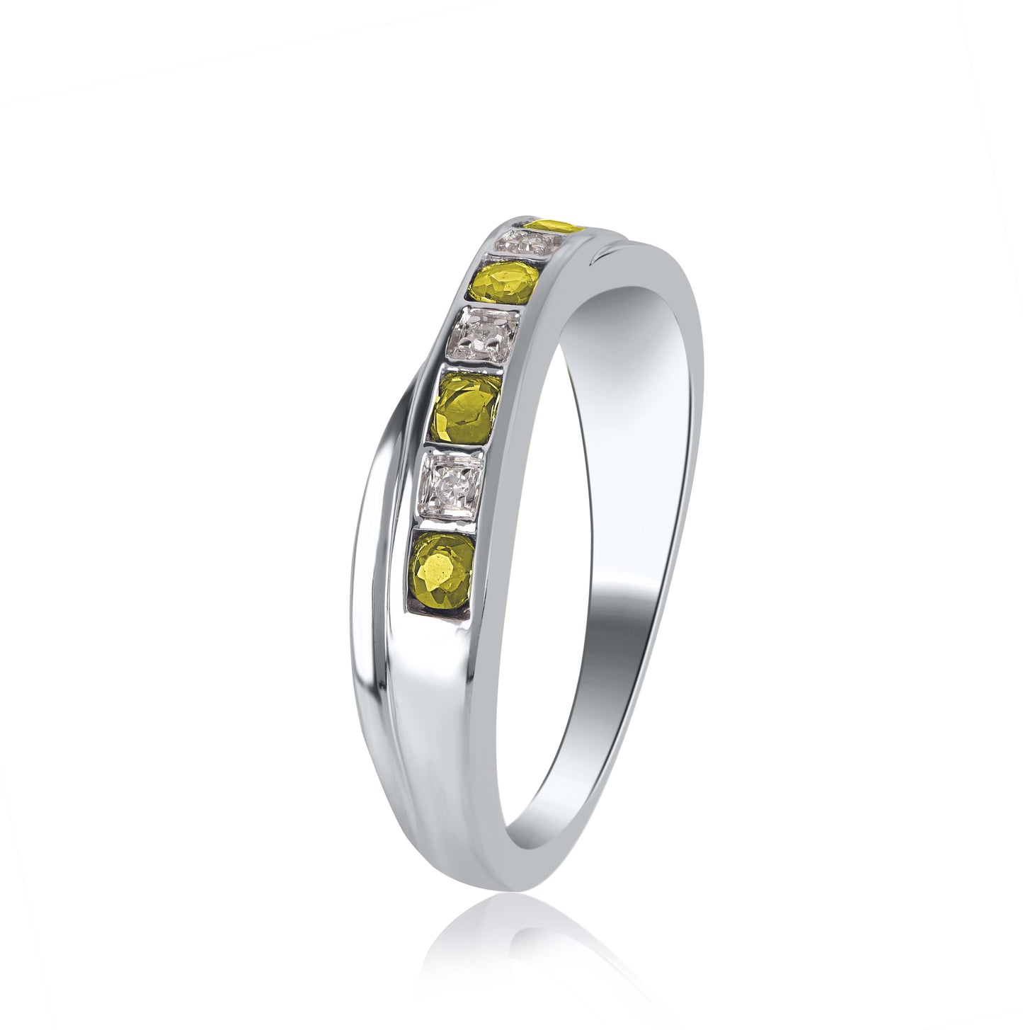Yellow Sapphire Criss-cross Ring in 10KT Gold