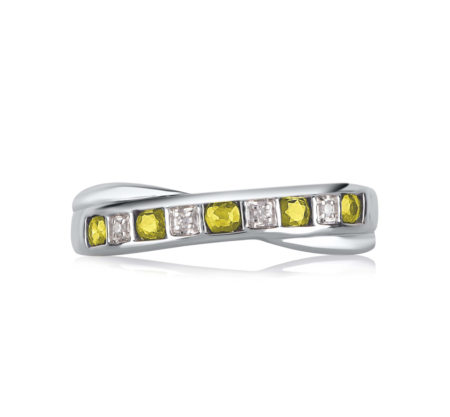 Yellow Sapphire Criss-cross Ring in 10KT Gold