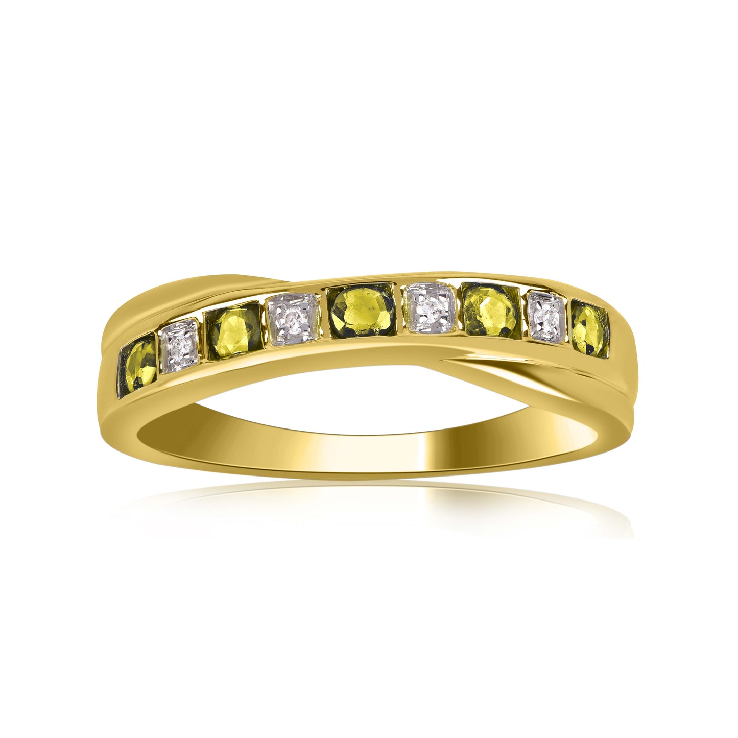Yellow Sapphire Criss-cross Ring in 10KT Gold