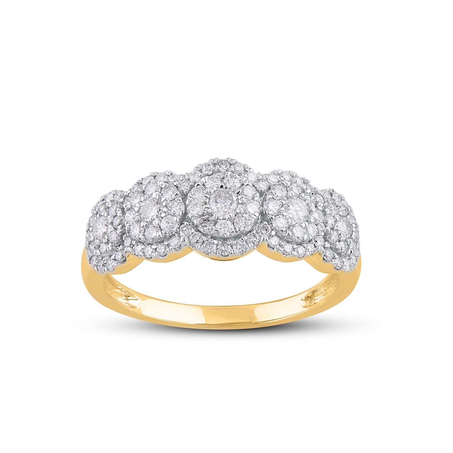 Cluster Wedding Ring in 14K Gold