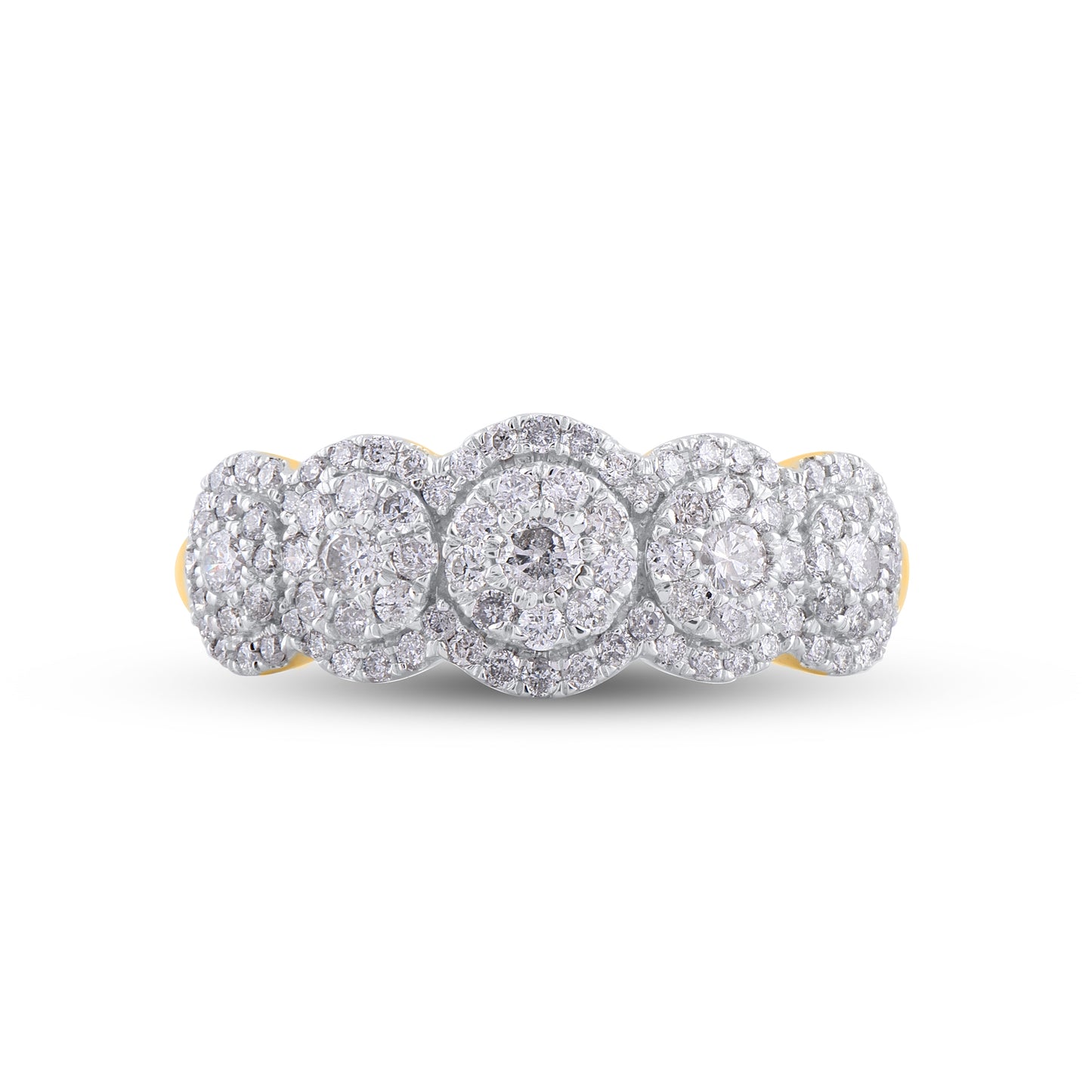 Cluster Wedding Ring in 14K Gold