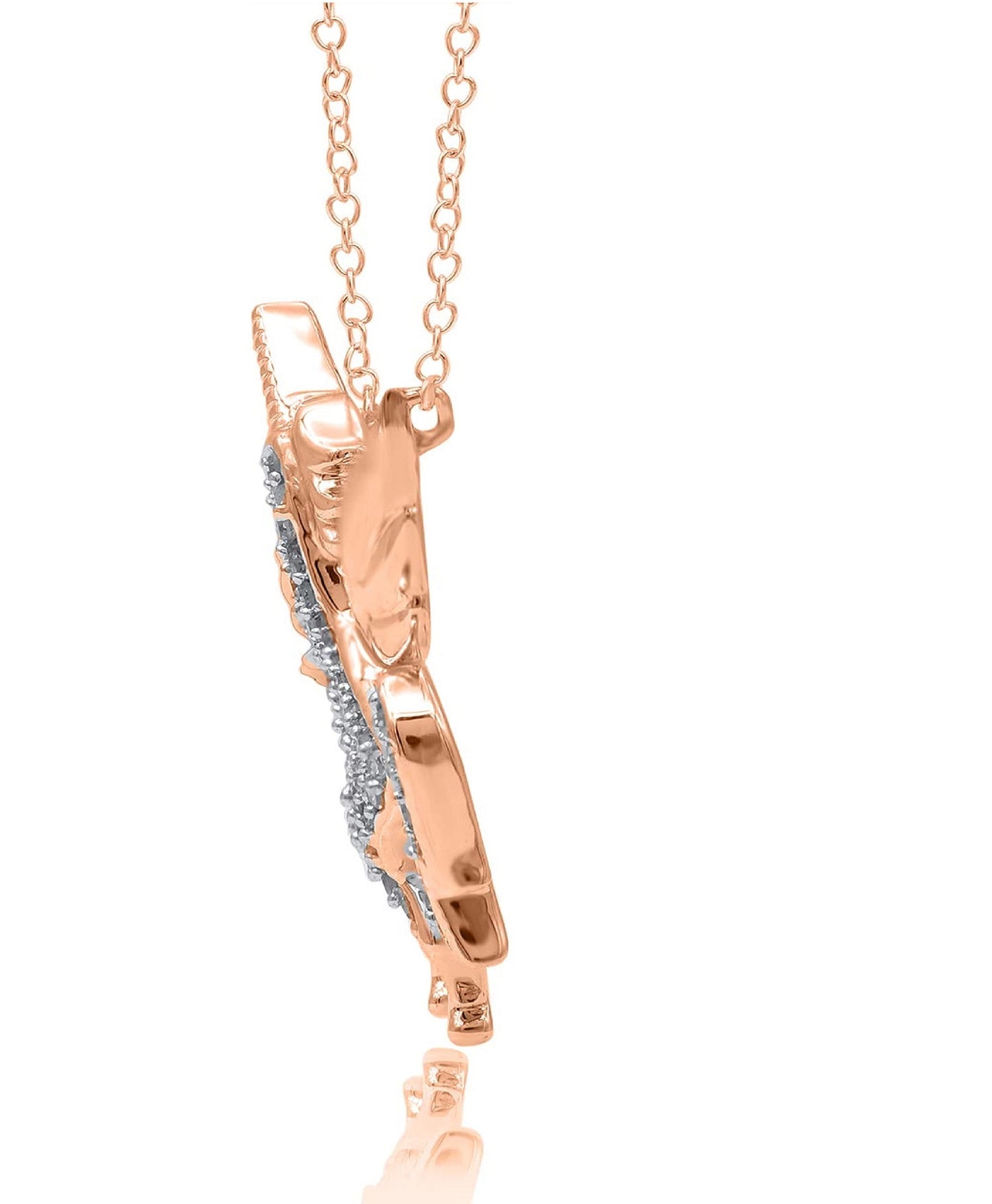 Flying Unicorn Horse Pendant Necklace in 10K Gold