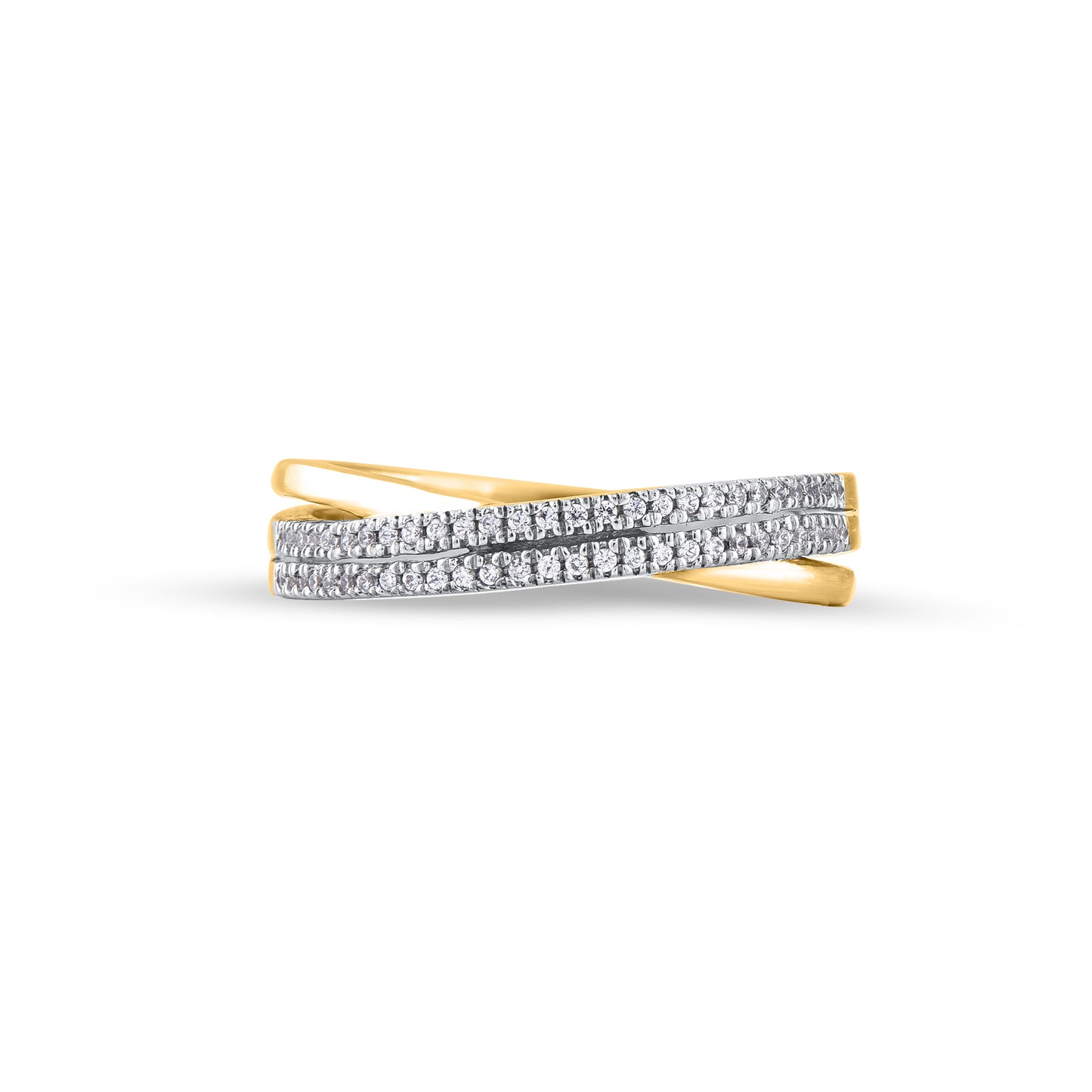 0.15 CT Criss-Cross Diamond Band Ring in 10KT Gold