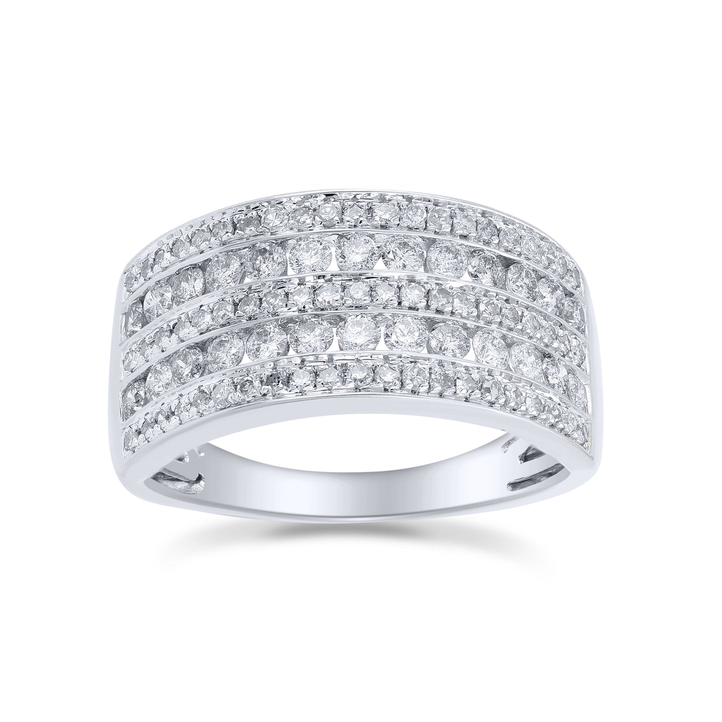 1.00 Carat Diamond Band Ring in 14KT Gold – Multi-Row Sparkle