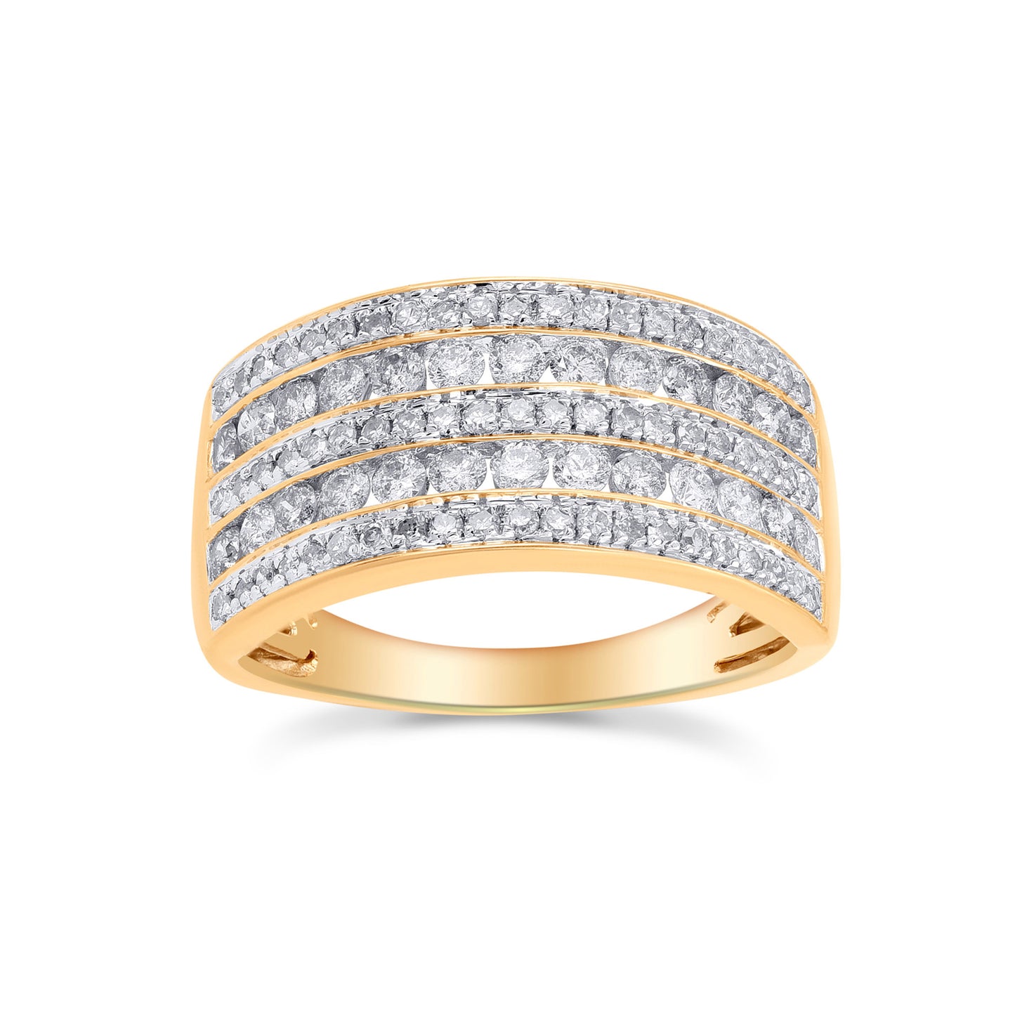 1.00 Carat Diamond Band Ring in 14KT Gold – Multi-Row Sparkle