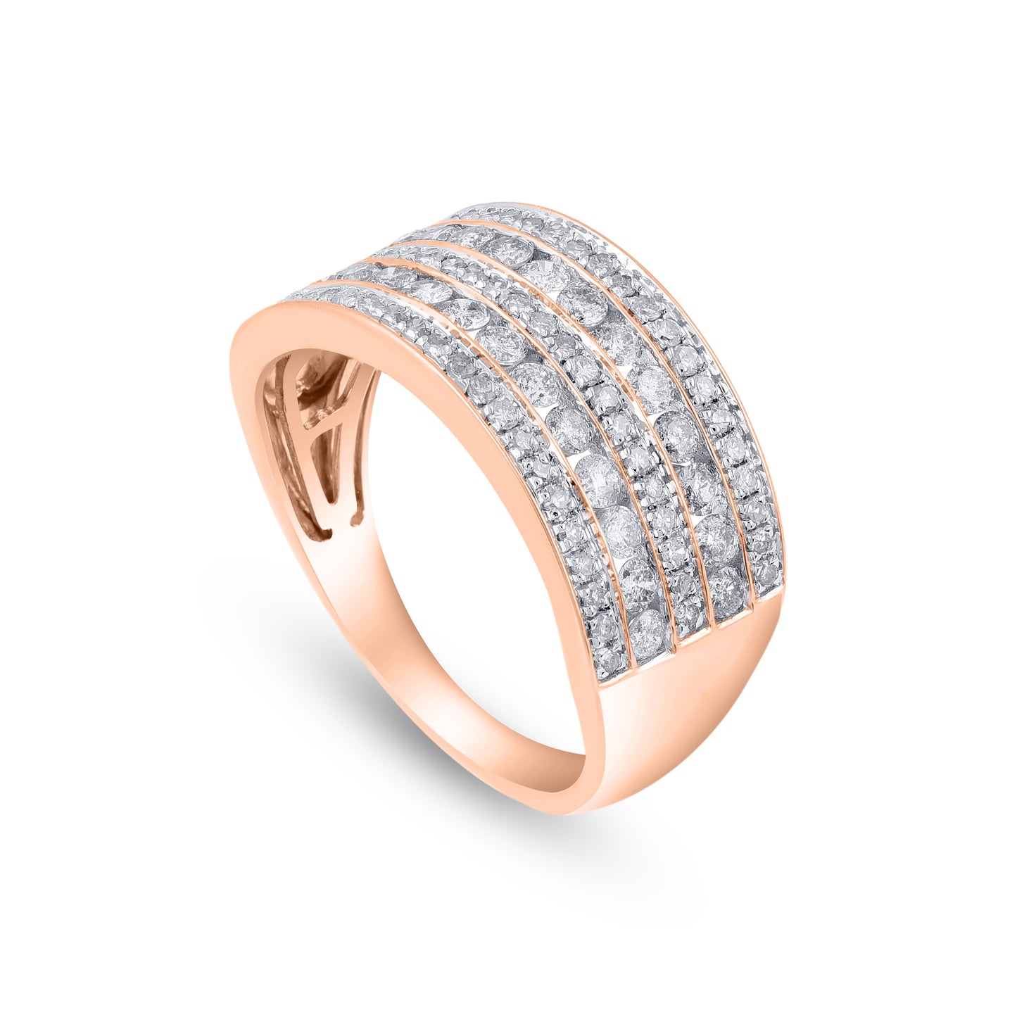 1.00 Carat Diamond Band Ring in 14KT Gold – Multi-Row Sparkle