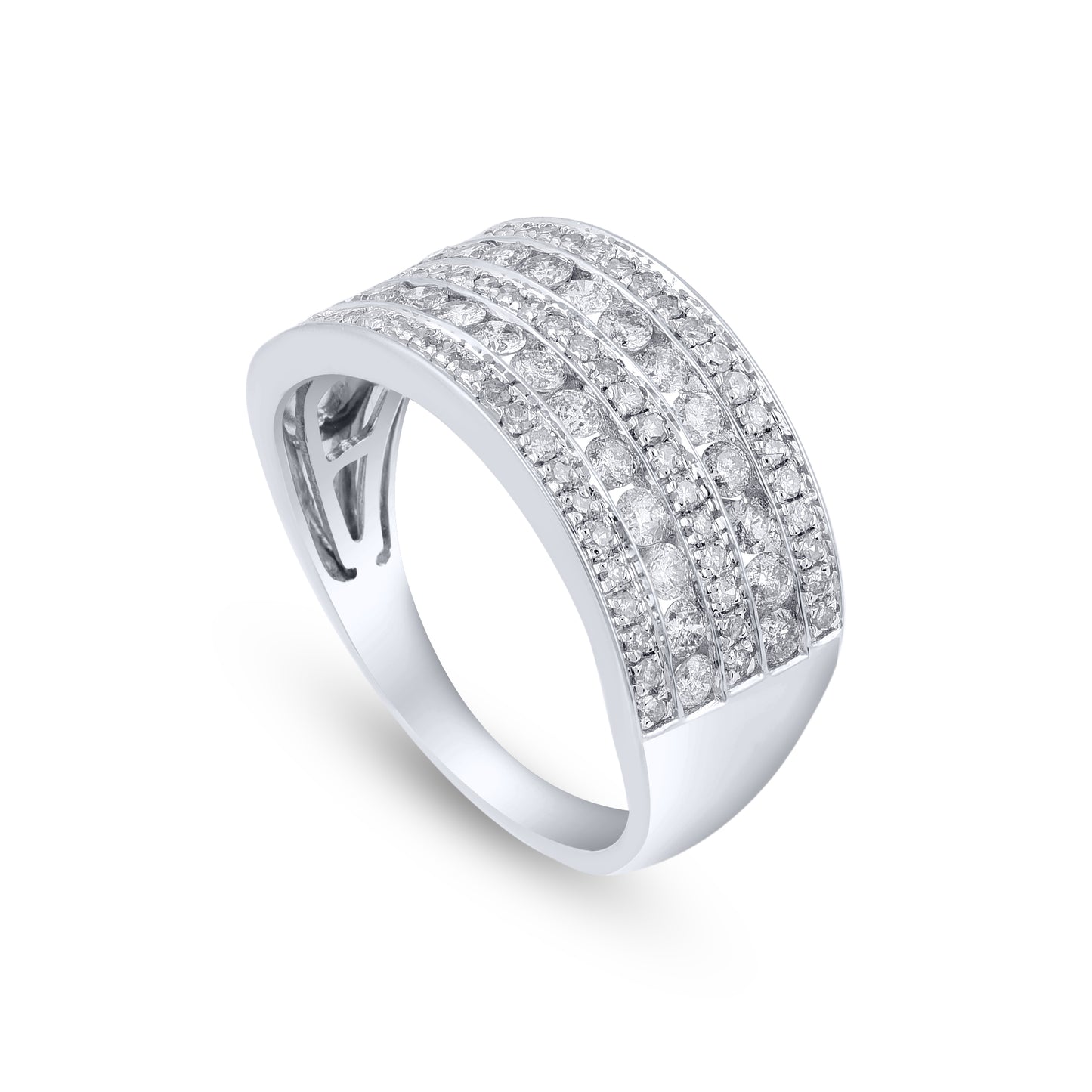 1.00 Carat Diamond Band Ring in 14KT Gold – Multi-Row Sparkle