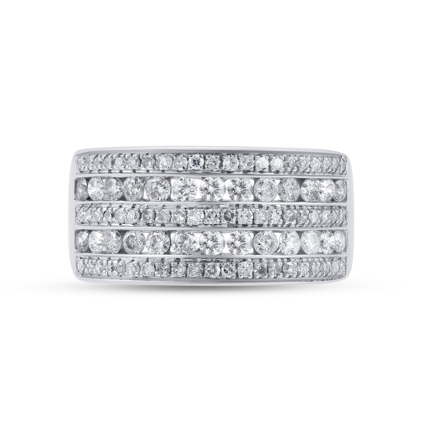 1.00 Carat Diamond Band Ring in 14KT Gold – Multi-Row Sparkle
