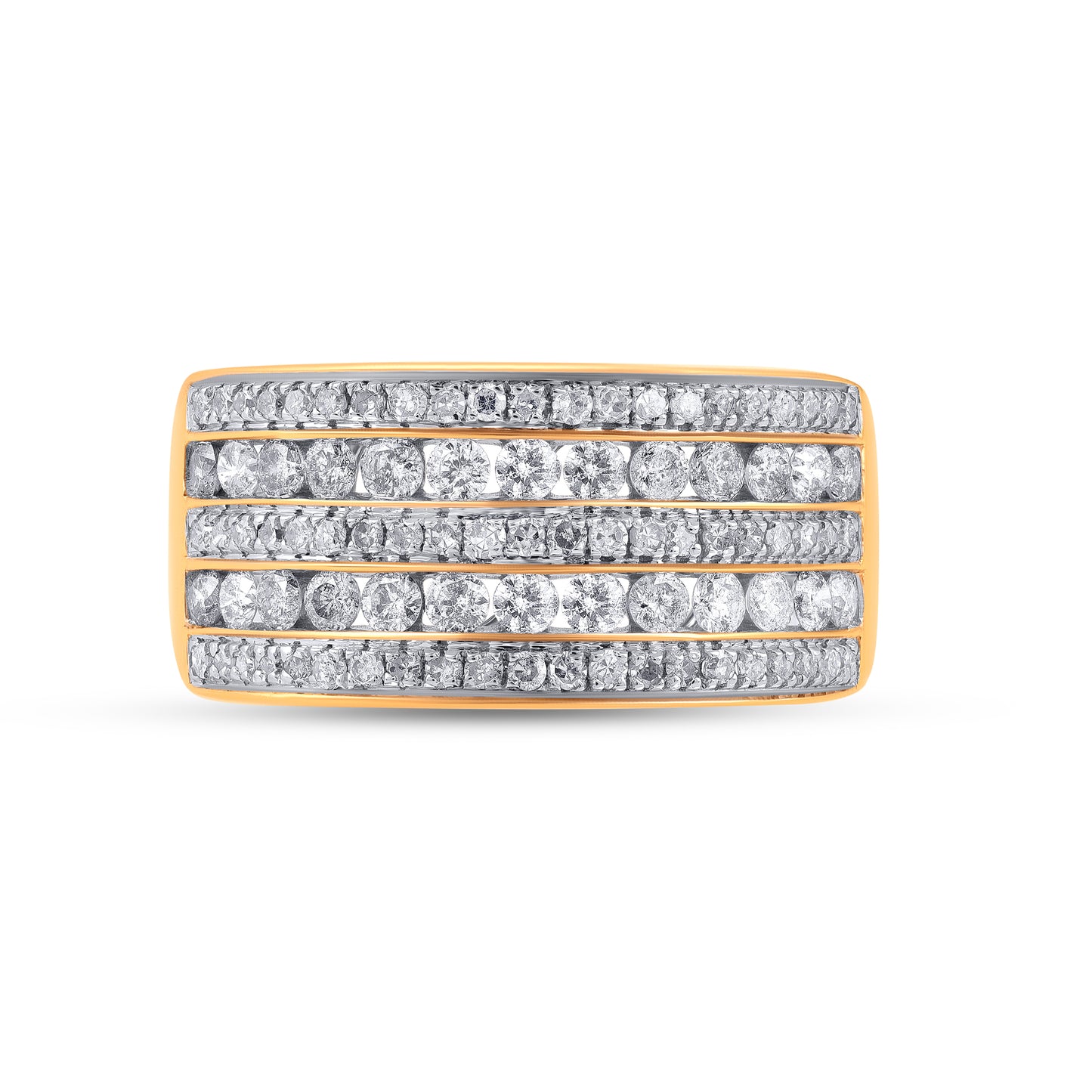 1.00 Carat Diamond Band Ring in 14KT Gold – Multi-Row Sparkle