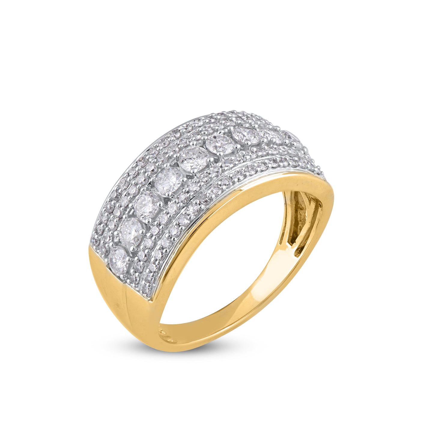 Multi-Row Band in 14KT Gold