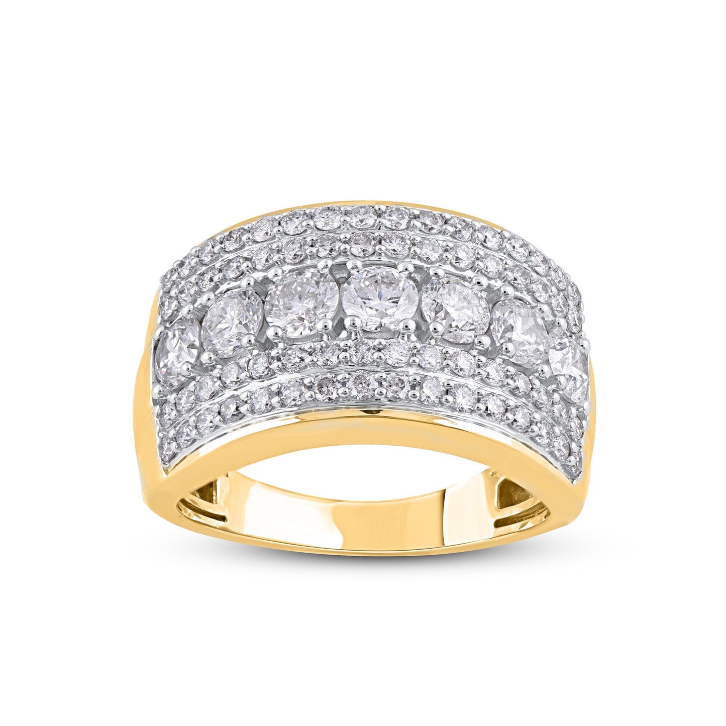 Multi-Row Wedding Band in 14K Gold