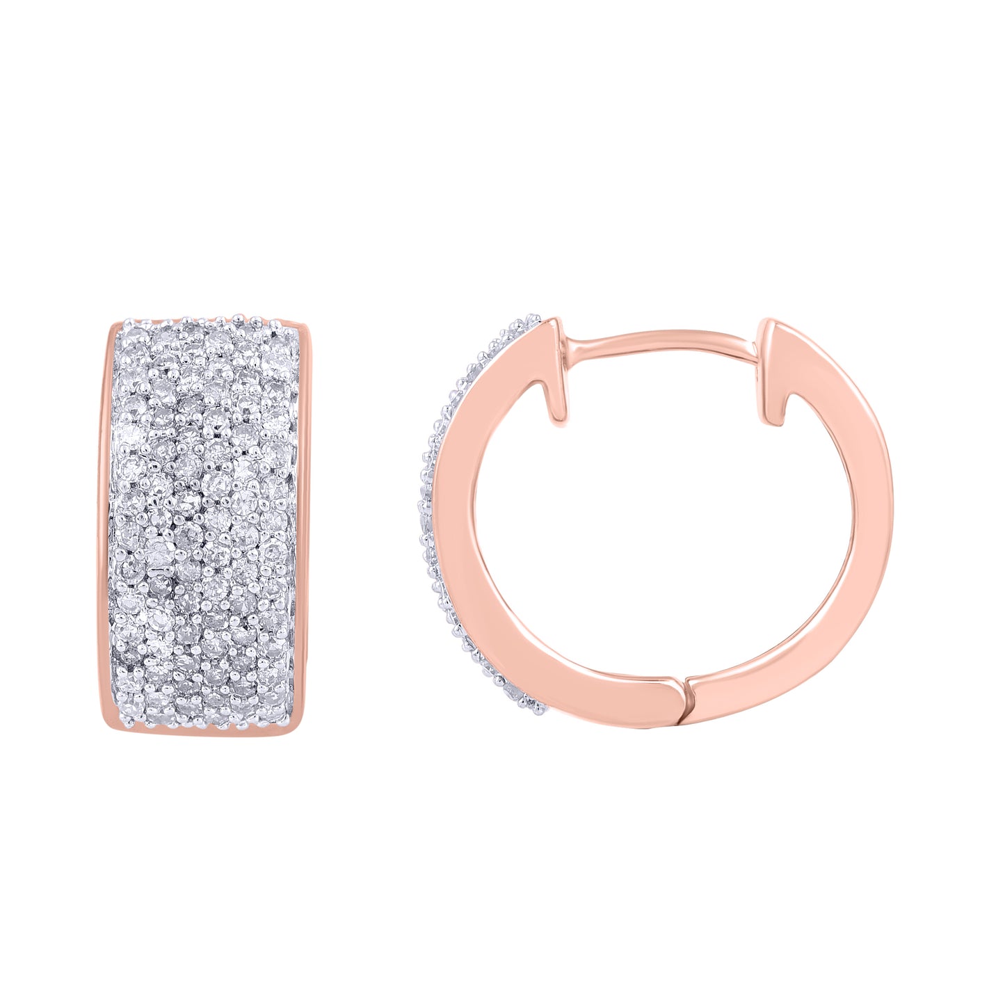 14kt diamond hoop