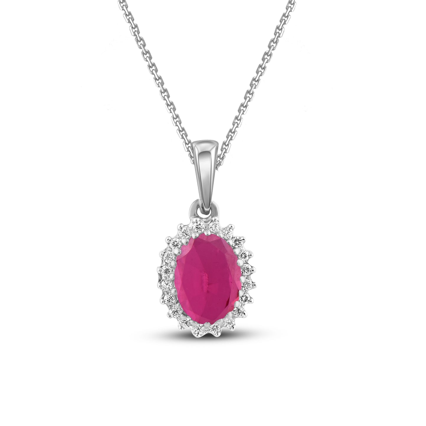 oval ruby pendant necklace