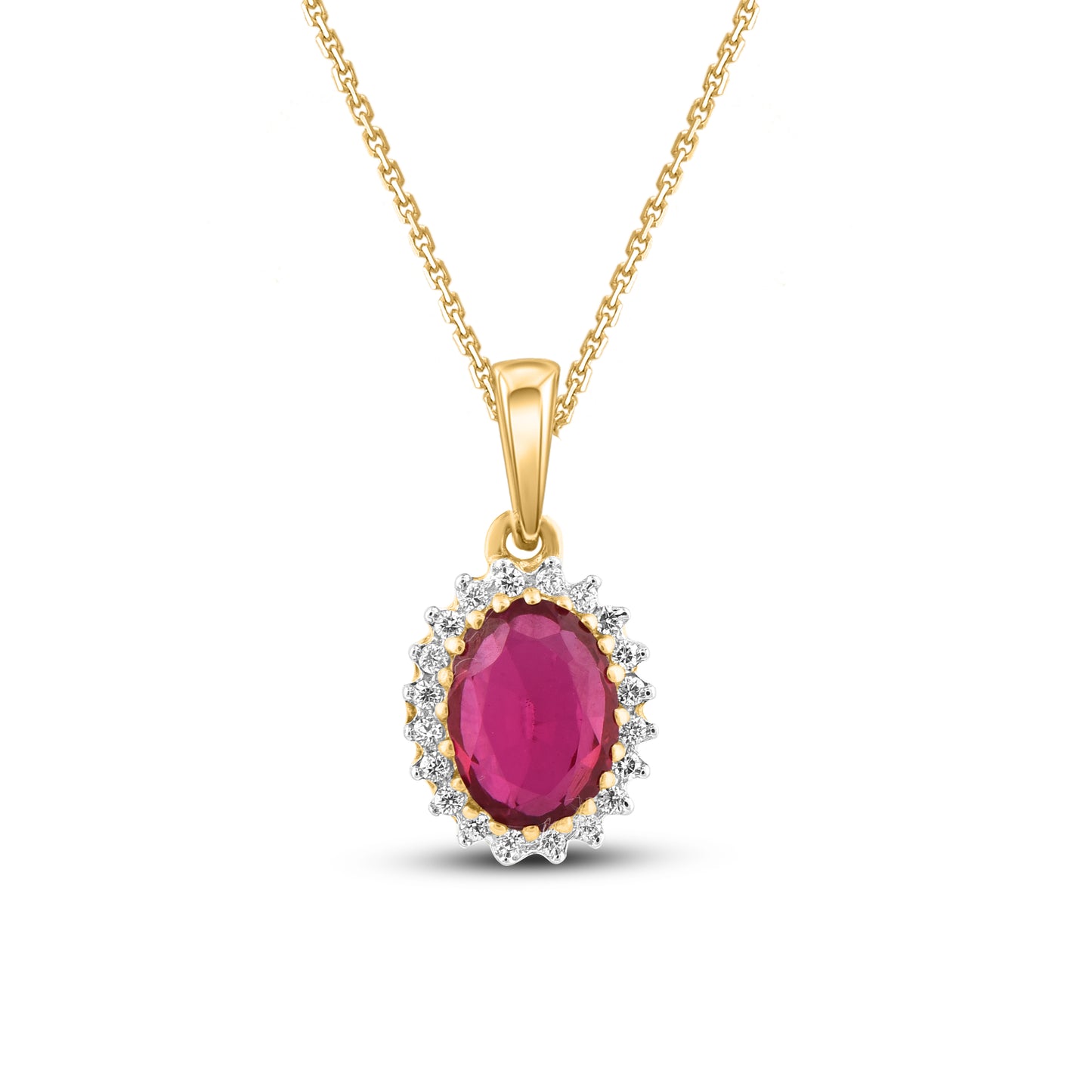 oval ruby pendant necklace