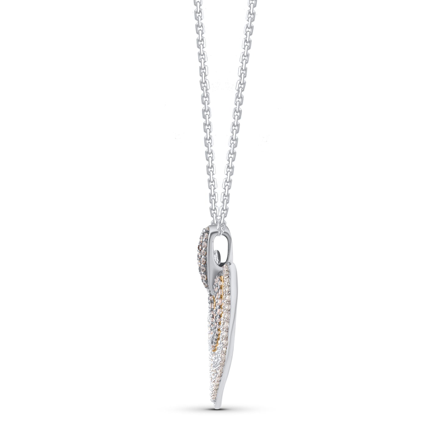 Double Heart Pendant Necklace in 14KT Gold