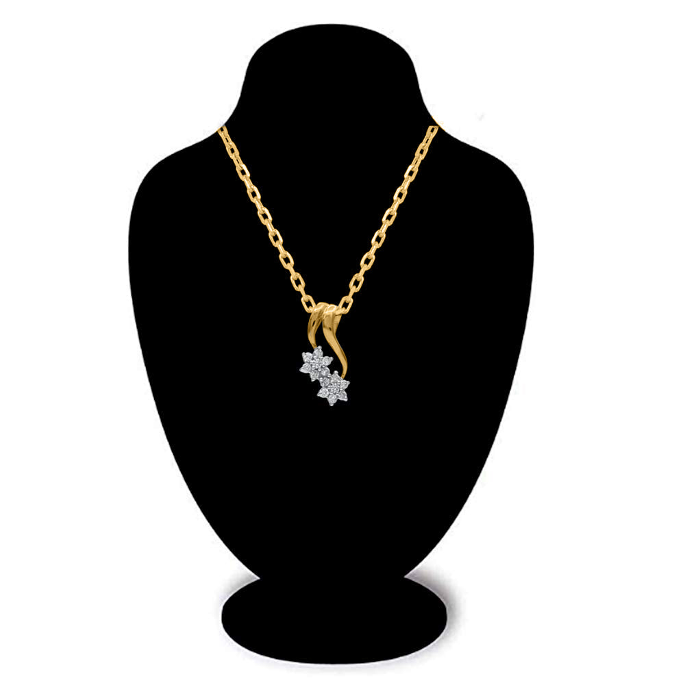 Cluster Flower Pendant Necklace in 10K White Gold