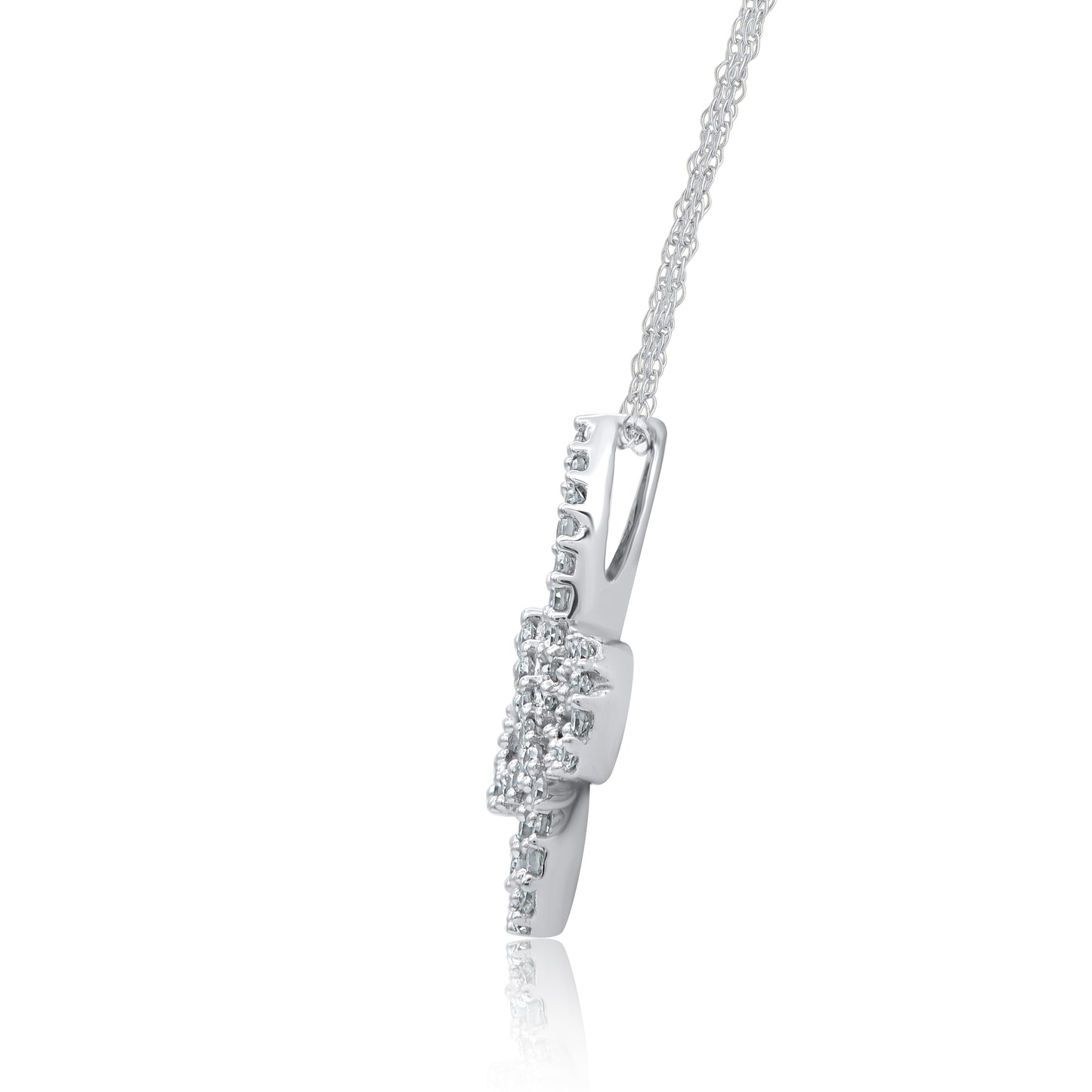 Black Diamond Butterfly Pendant Necklace in 10K Gold