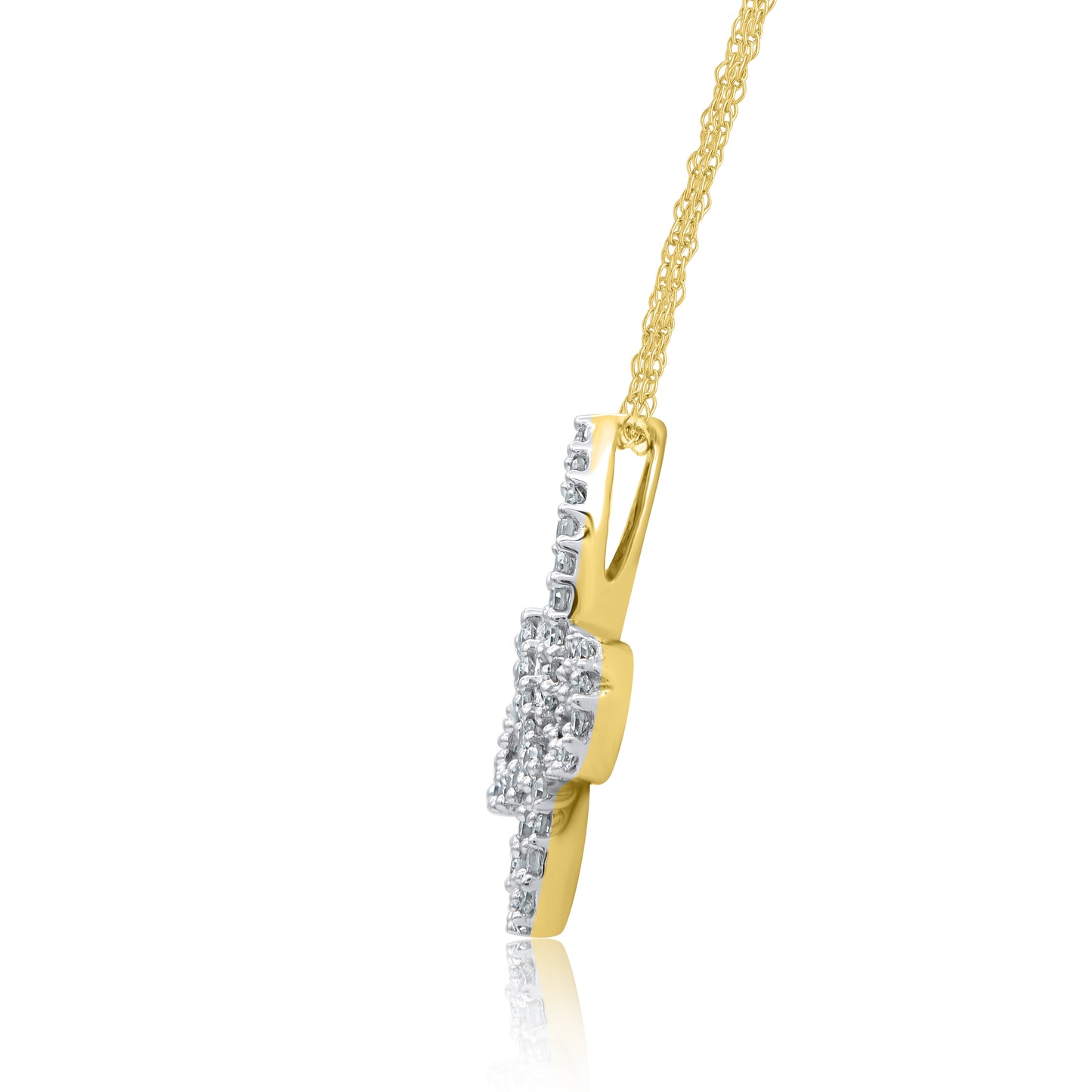 Black Diamond Butterfly Pendant Necklace in 10K Gold