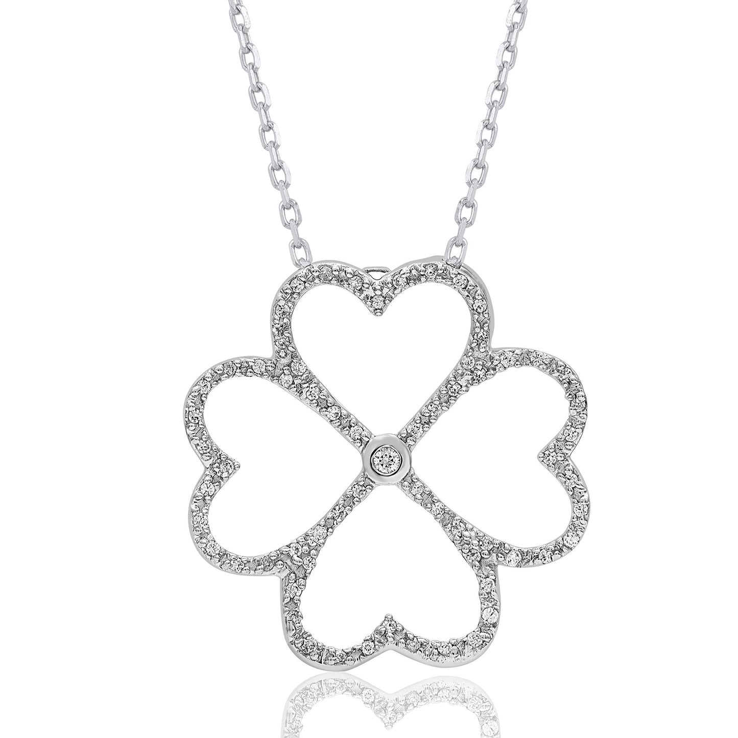Clover Flower Necklace Pendant in 10K Gold