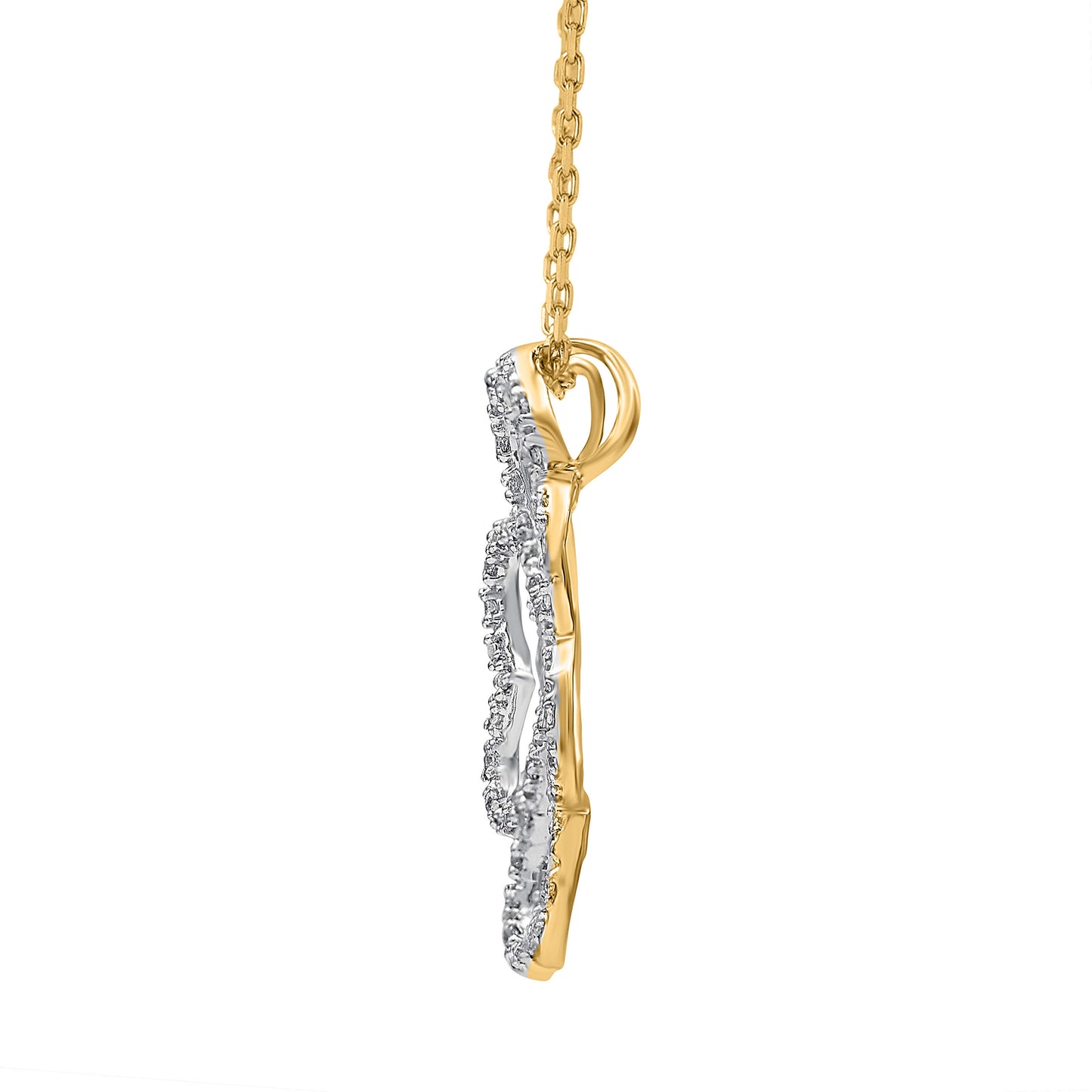Clover Flower Necklace Pendant in 10K Gold
