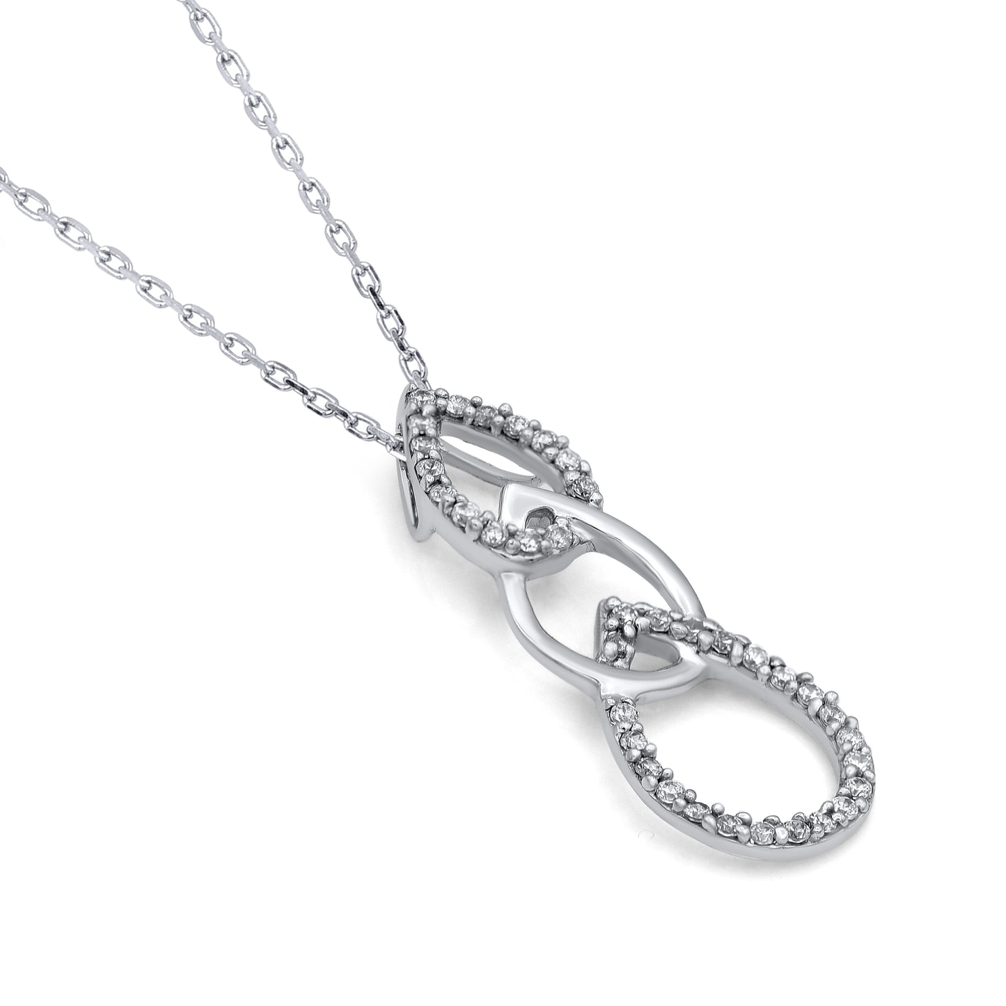 Intertwined Triple Tear Drop Pendant Necklace in 10KT Gold