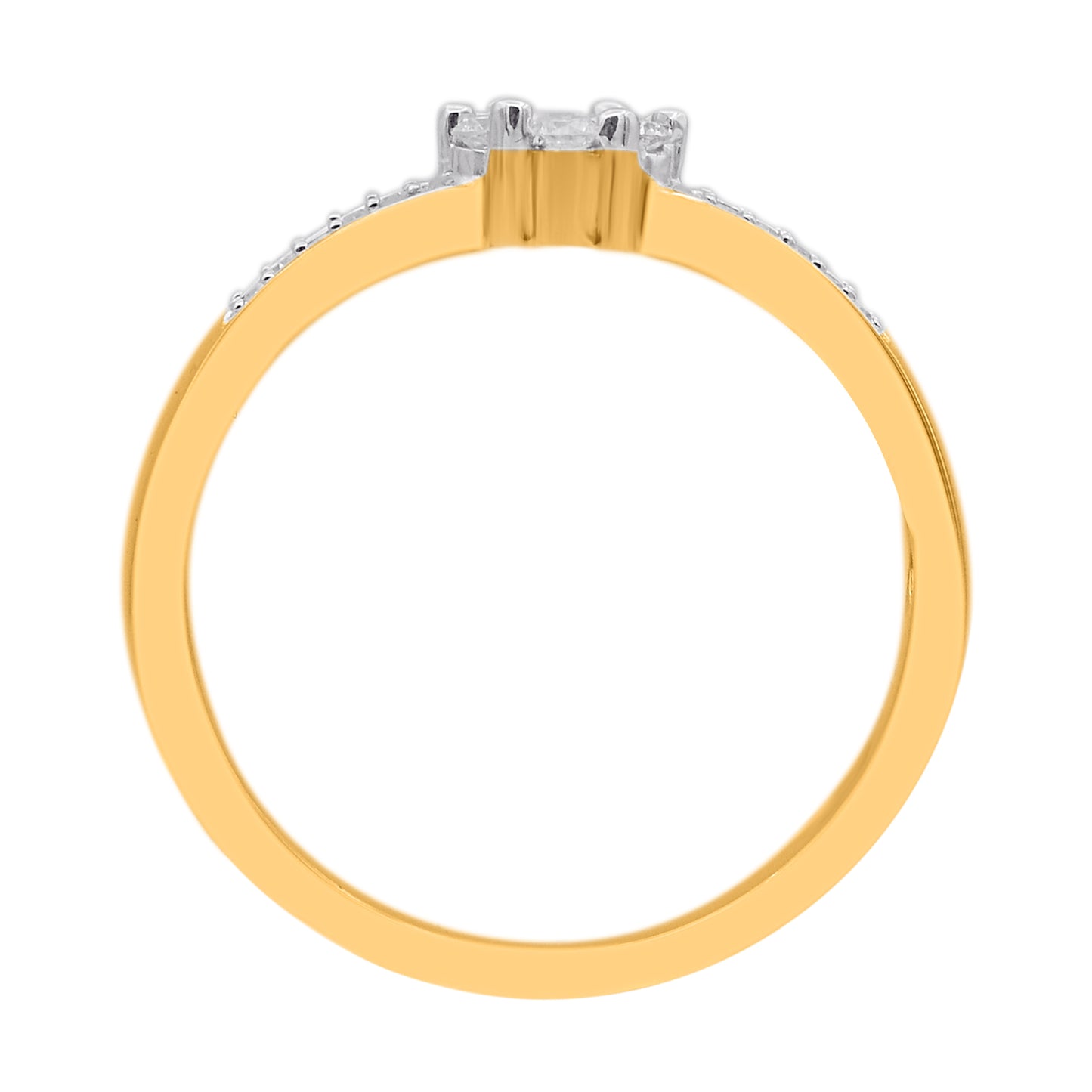 0.25 Carat Natural Diamond 14KT Yellow Gold Engagement Band Ring