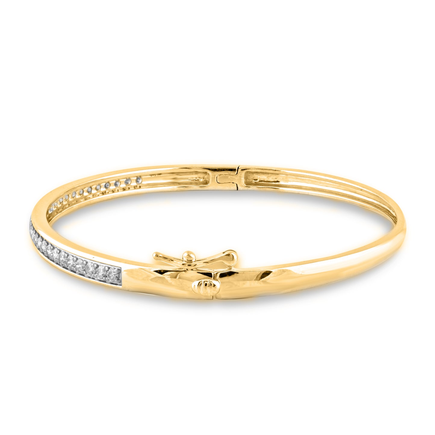 1.00 CT Diamond Bangle Bracelet in 14KT Gold