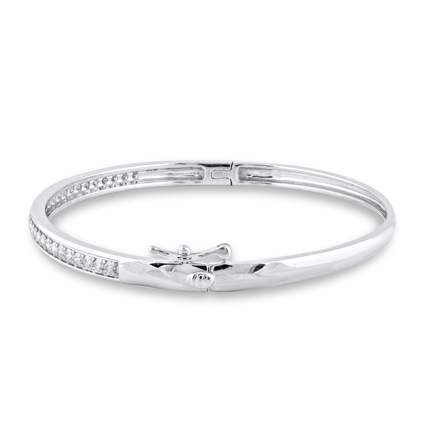 1.00 CT Diamond Bangle Bracelet in 14KT Gold