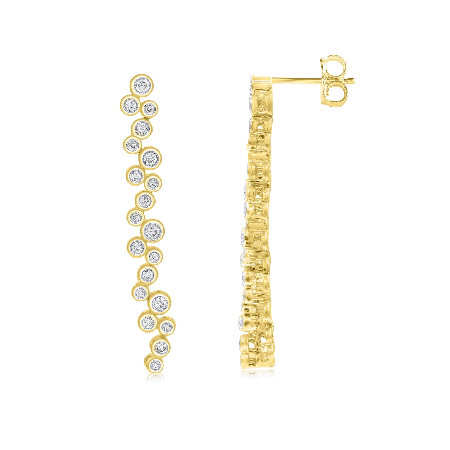 Zig Zag Dangle Earrings in 10K Gold