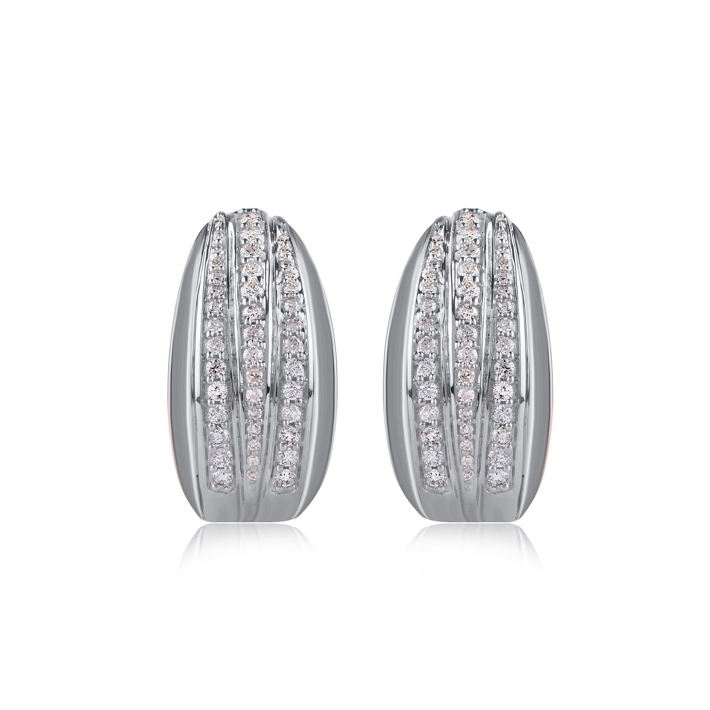 Multi-Tone Huggie Hoop Earrings in 10KT Gold