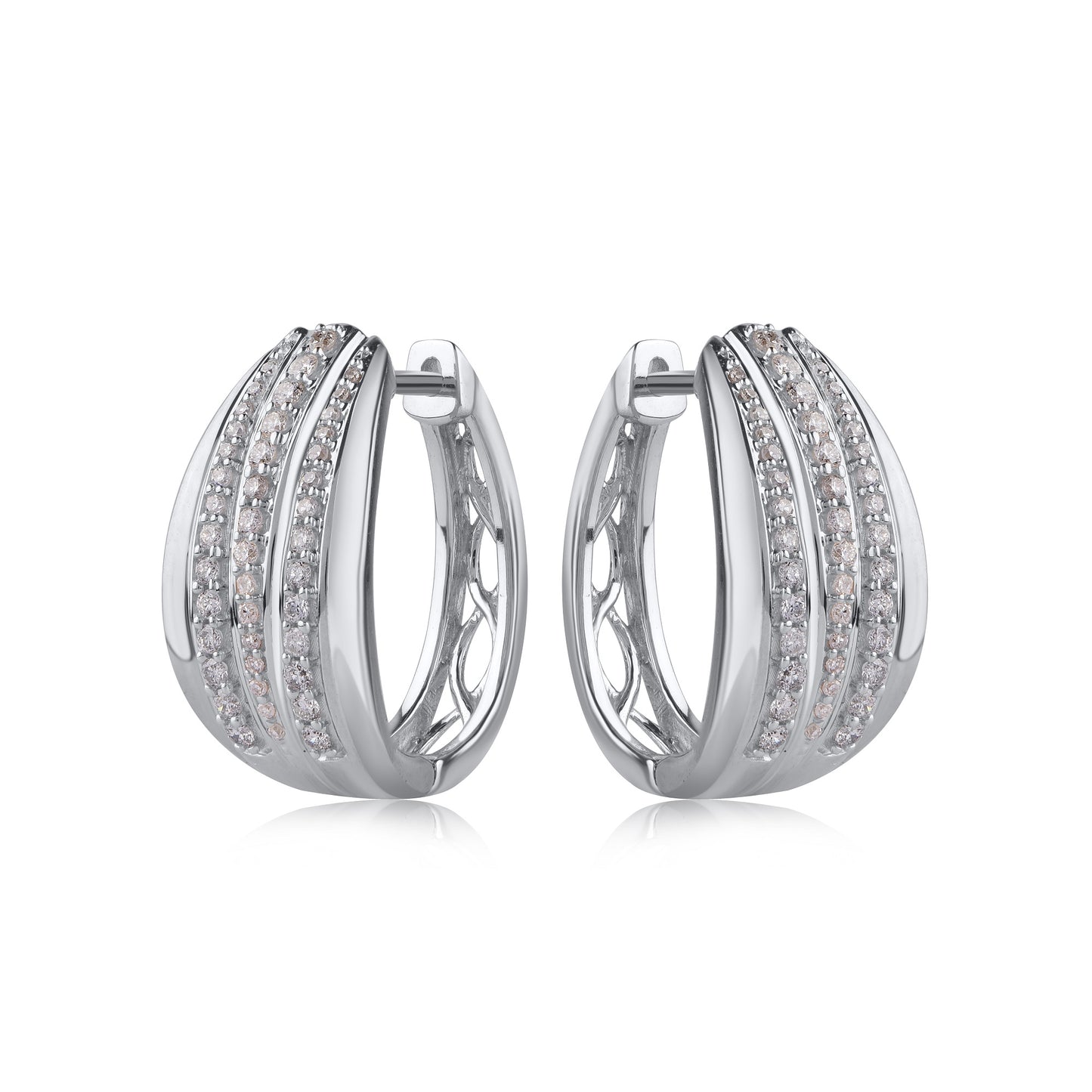 Multi-Tone Huggie Hoop Earrings in 10KT Gold