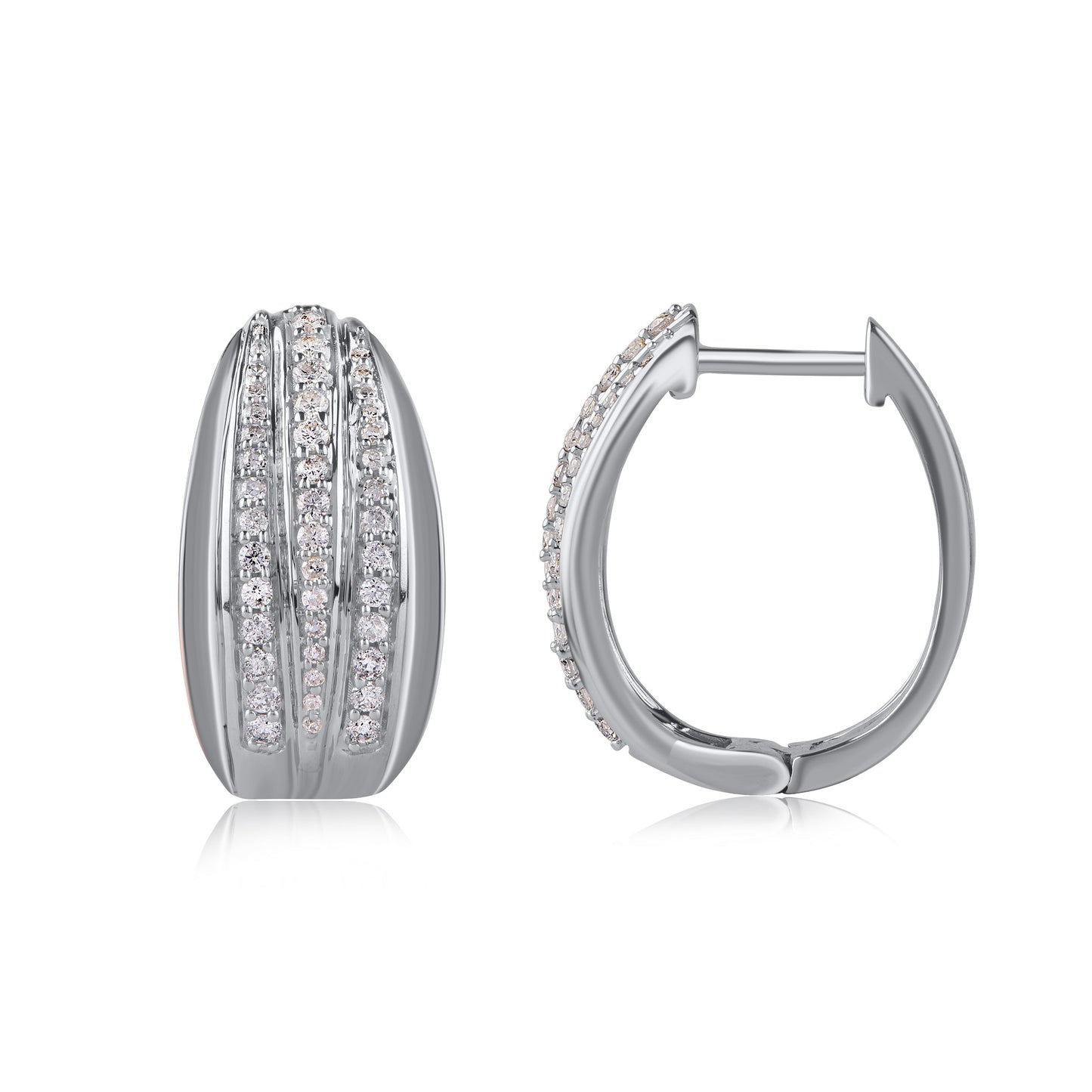 Multi-Tone Huggie Hoop Earrings in 10KT Gold