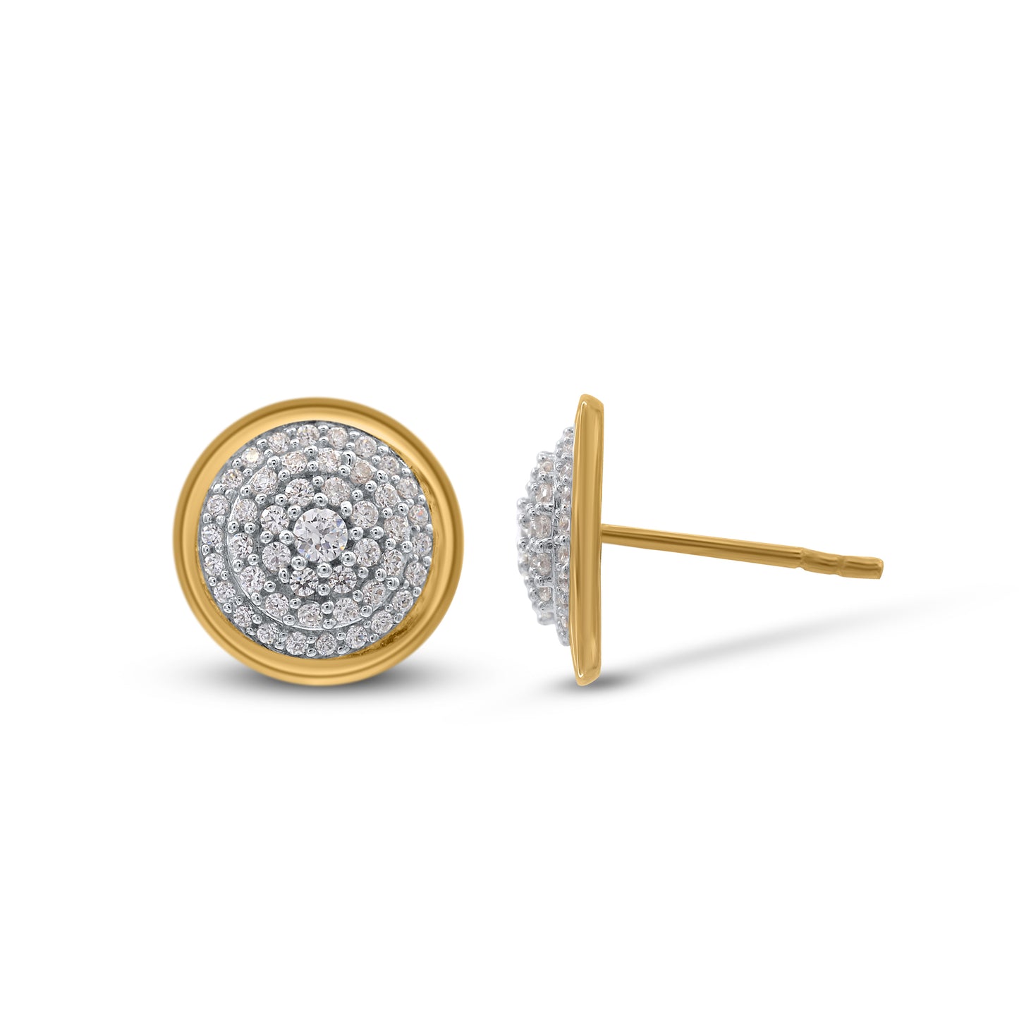 Circle Cluster Earrings in 10K Gold