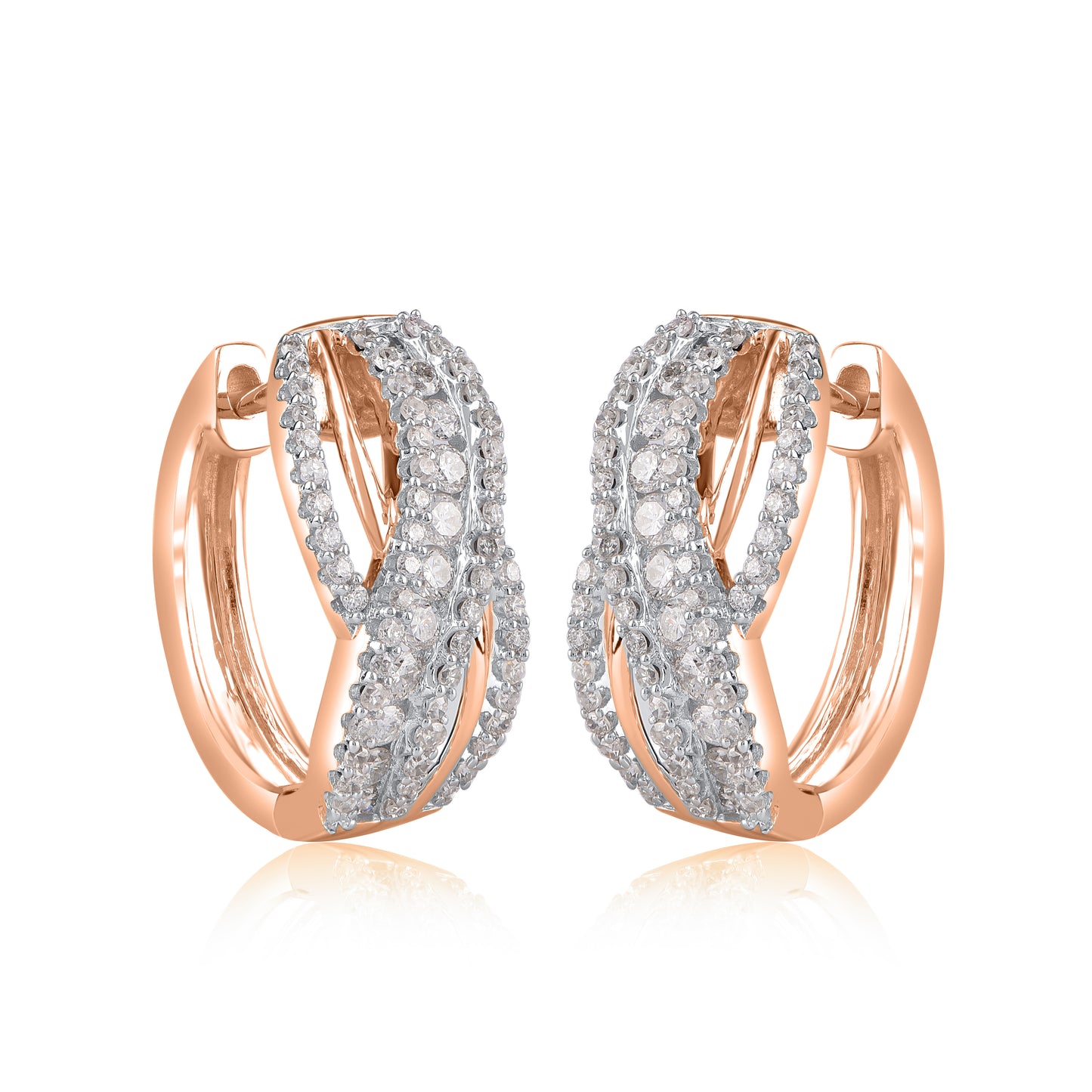 Wavy Shaped Hoop Earrings in 14K Gold