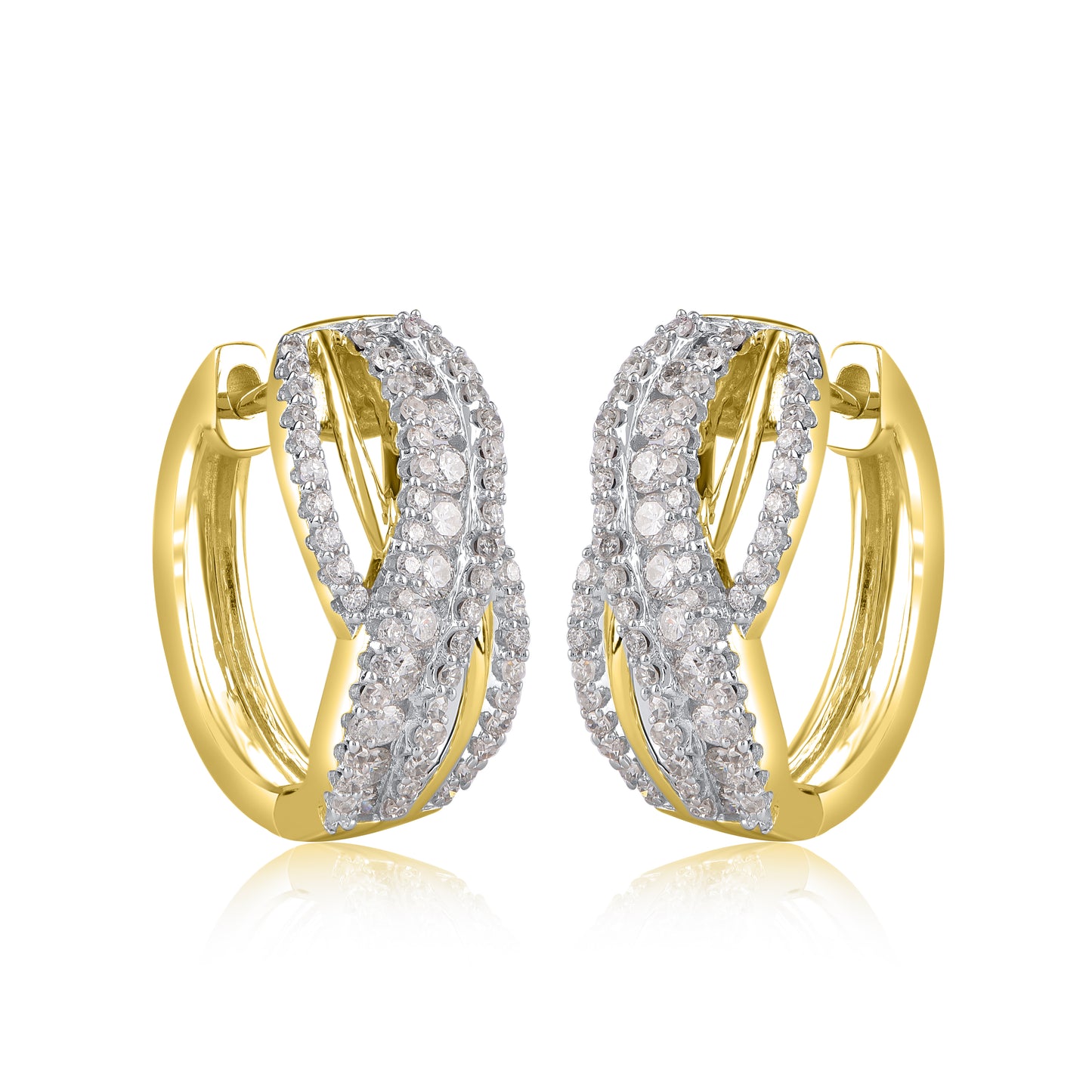 Wavy Shaped Hoop Earrings in 14K Gold