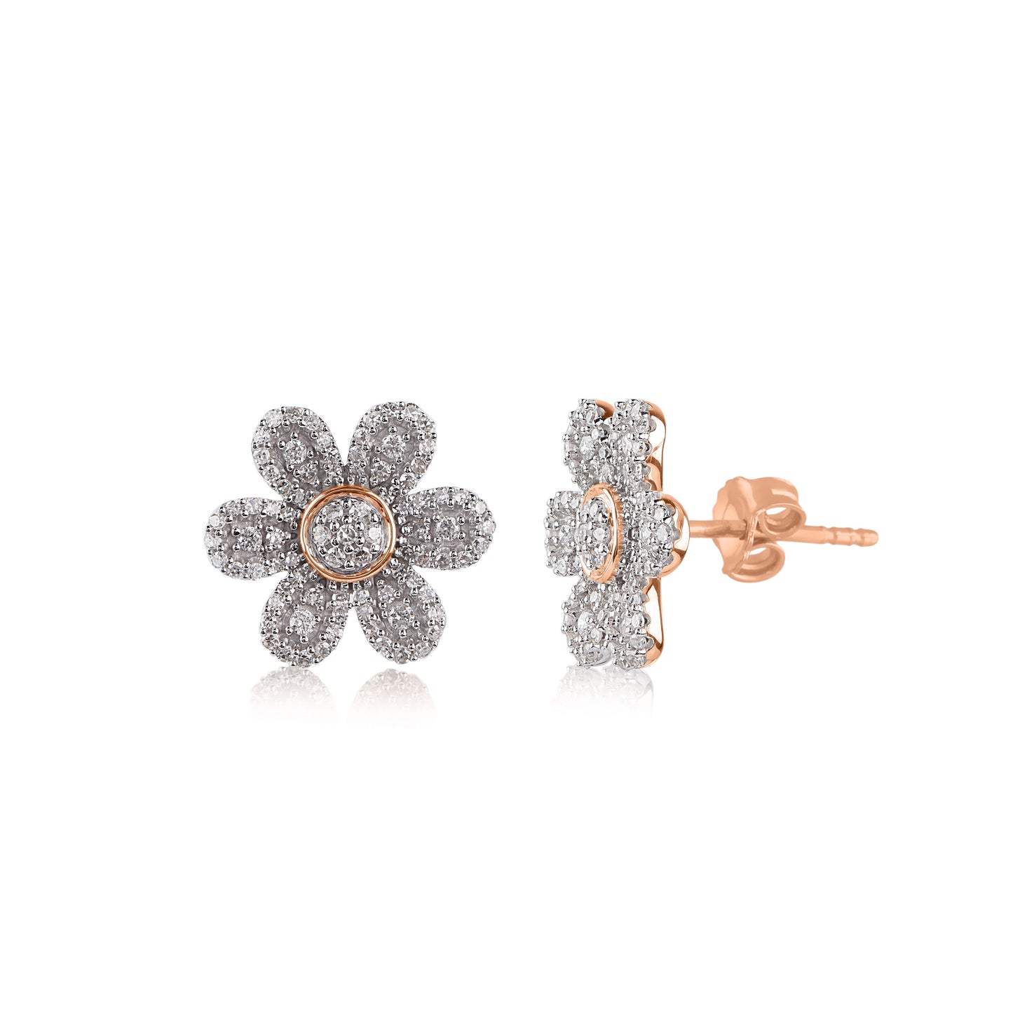 Flower Stud Earrings in 10KT Gold