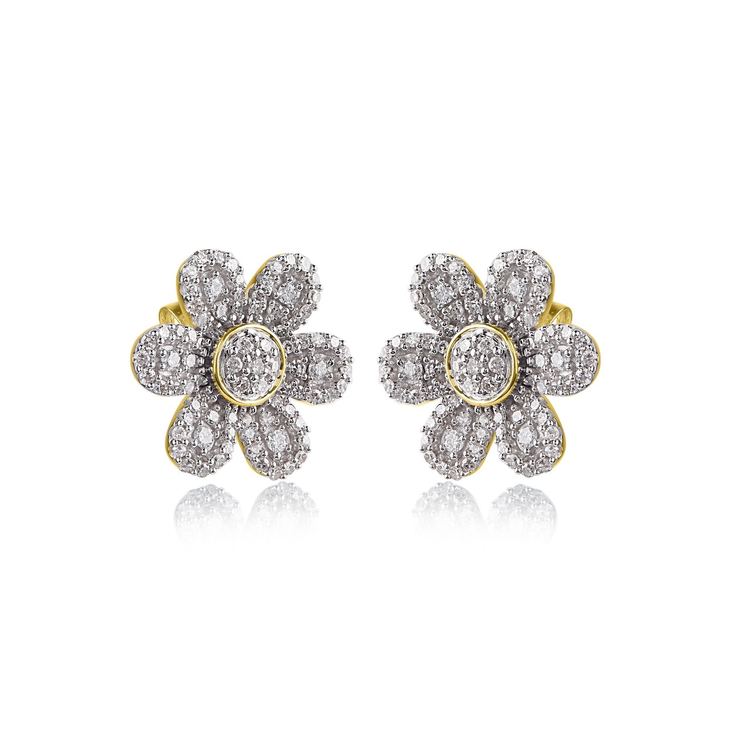 Flower Stud Earrings in 10KT Gold