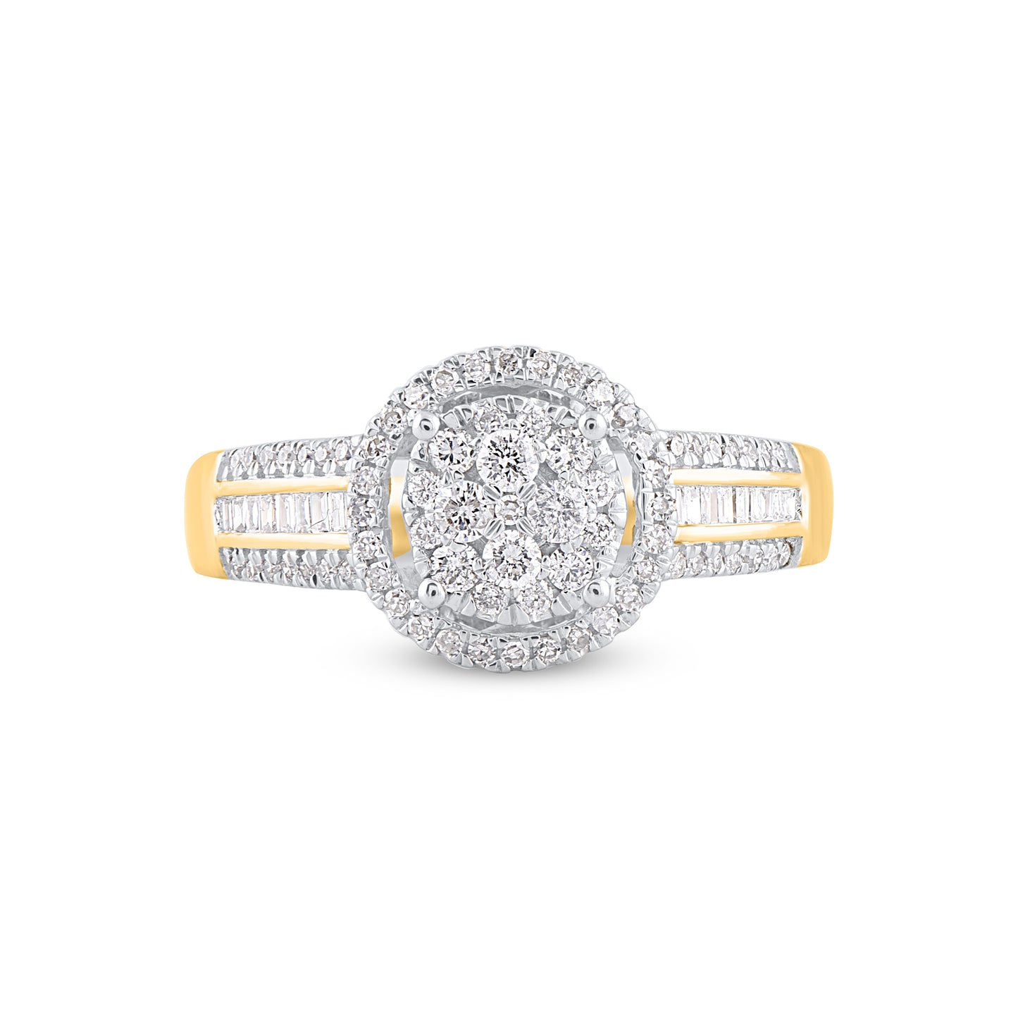 Cluster Halo Ring in 10KT Gold
