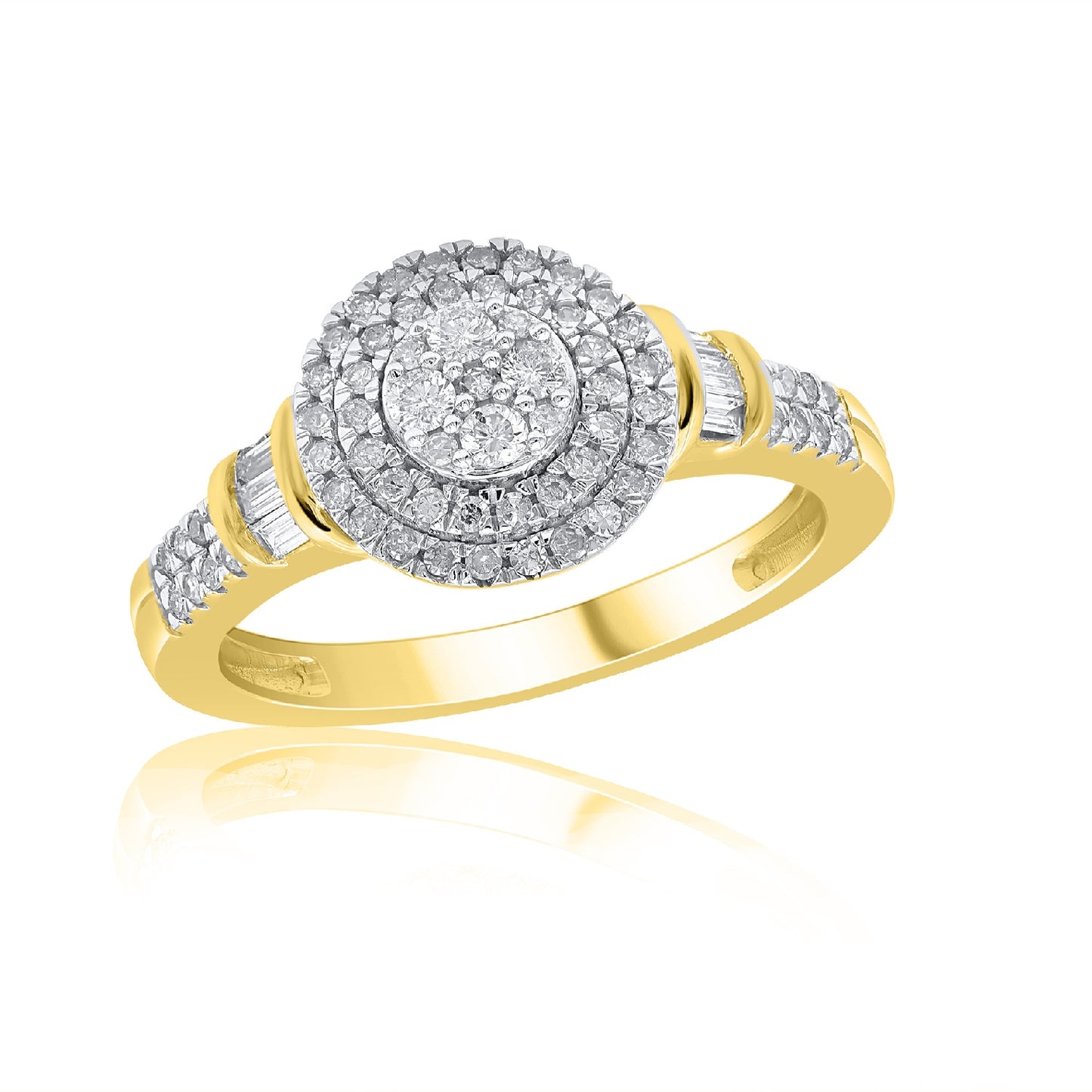 Cluster Halo Ring in 10KT Gold