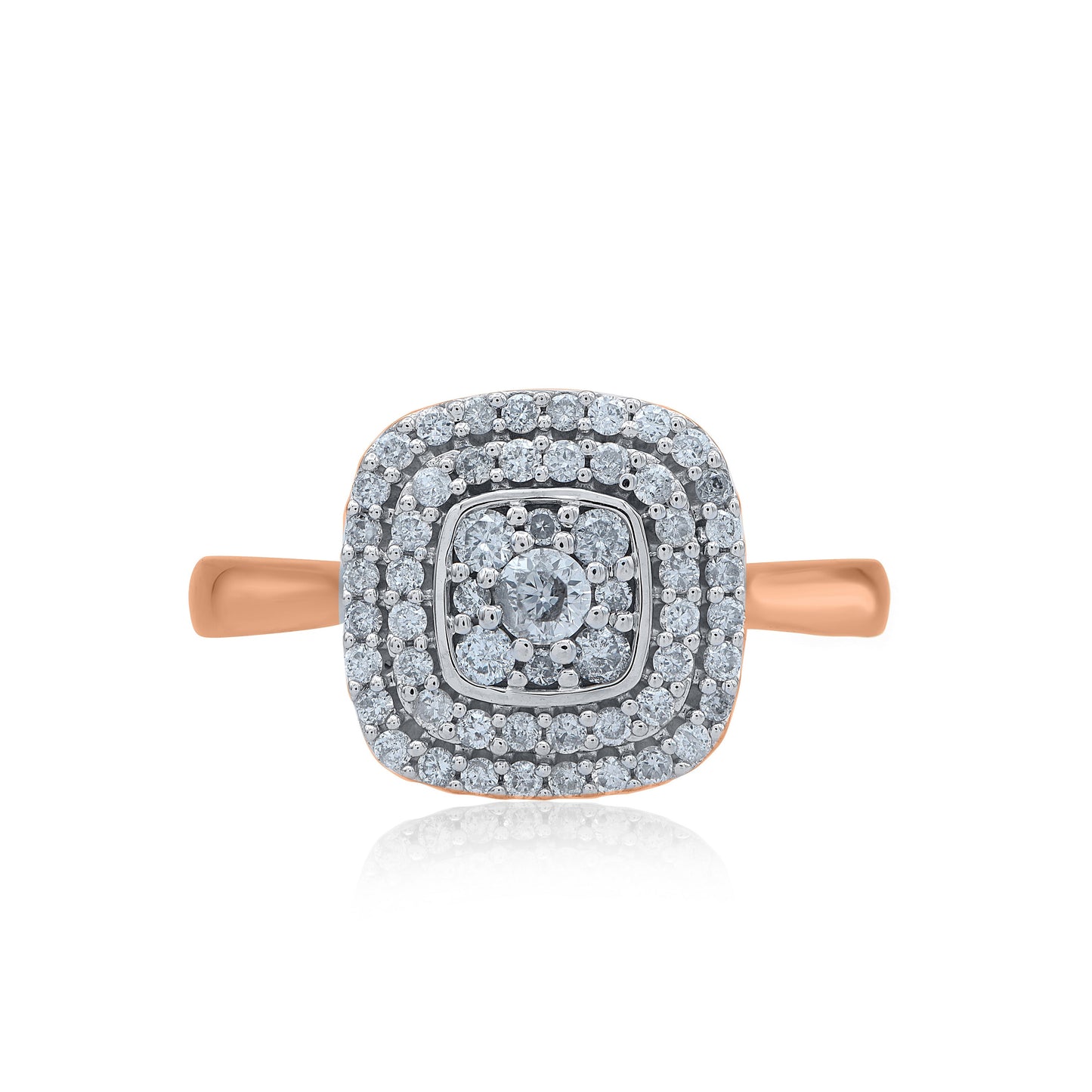 Cushion Shaped Cluster Halo Wedding Ring in 10KT Gold