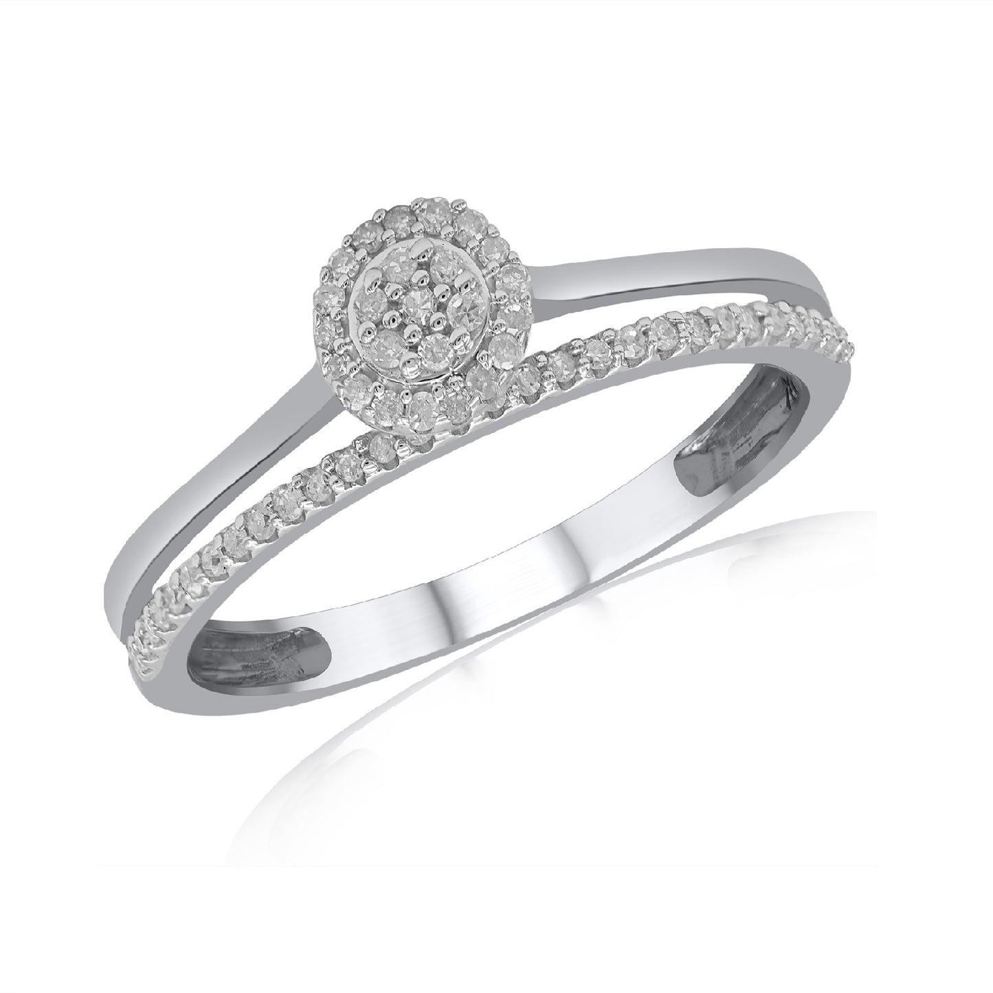 Split Shank Halo Ring in 10KT Gold