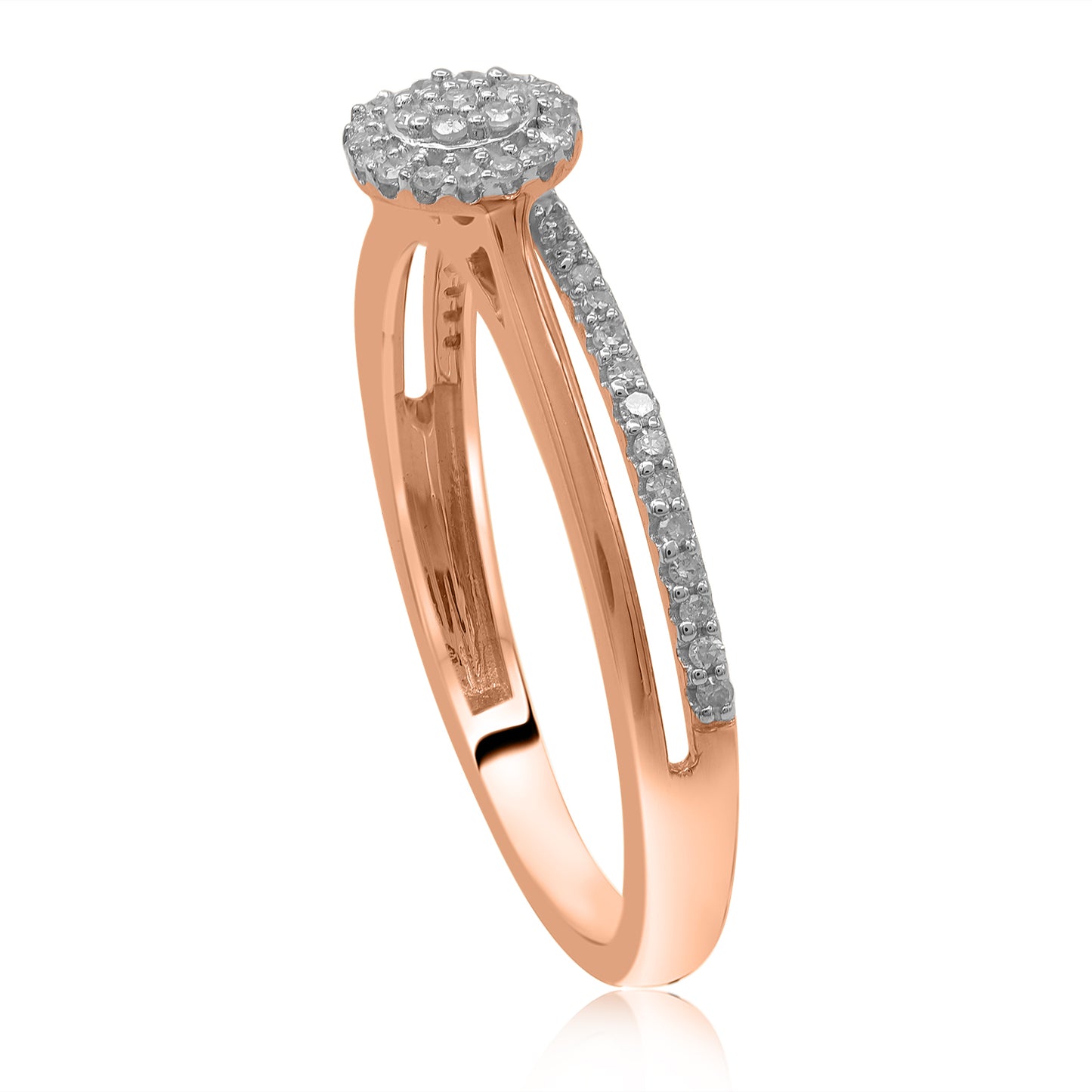 Split Shank Halo Ring in 10KT Gold